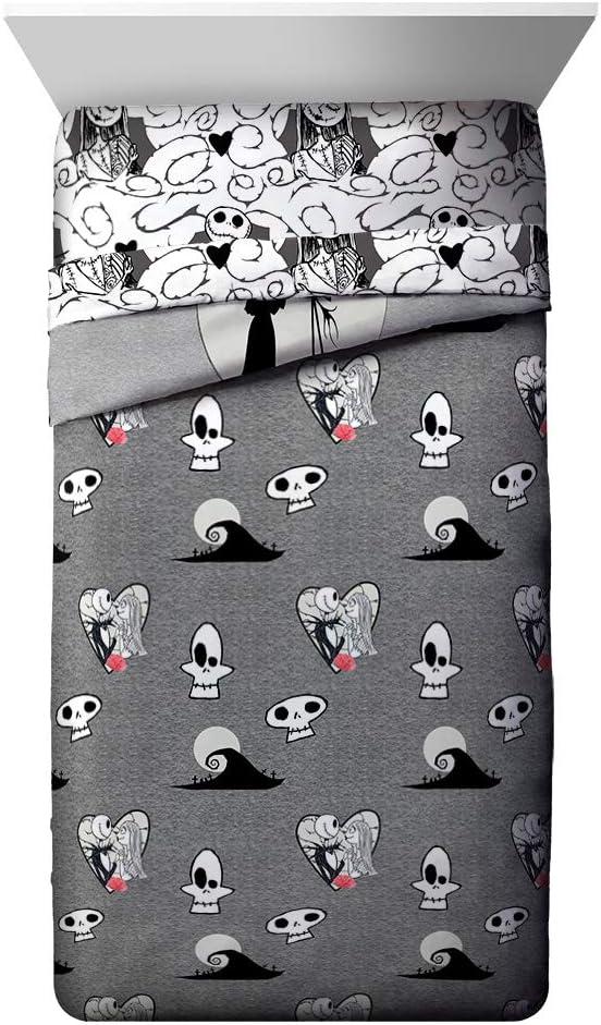 imageJay Franco Bluey amp Bingo 5 Piece Twin Size Bed Set Includes Comforter amp Sheet Set Super Soft Kids Bedding Fade Resistant Microfiber Official Bluey ProductGray Nightmare Before Christmas