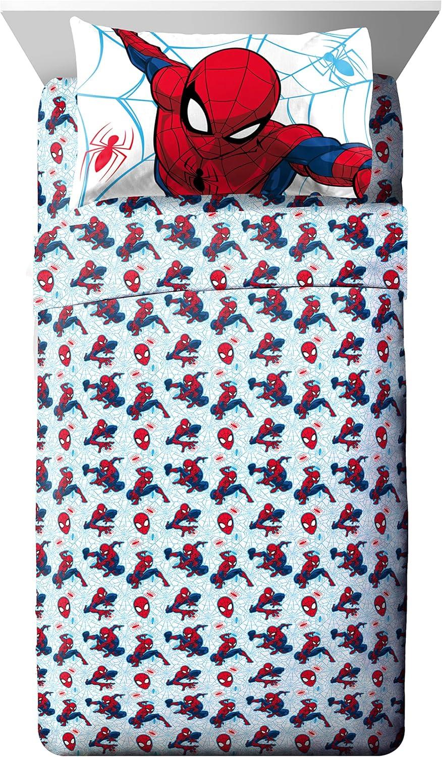 imageJay Franco Bluey amp Bingo 5 Piece Twin Size Bed Set Includes Comforter amp Sheet Set Super Soft Kids Bedding Fade Resistant Microfiber Official Bluey ProductBlue Spiderman