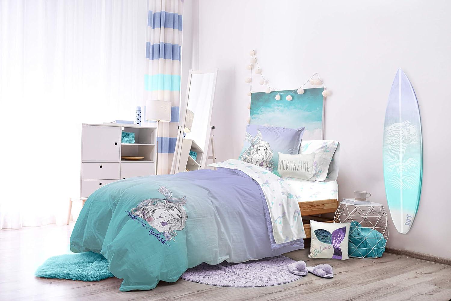 imageJay Franco Bluey amp Bingo 5 Piece Twin Size Bed Set Includes Comforter amp Sheet Set Super Soft Kids Bedding Fade Resistant Microfiber Official Bluey ProductTeal Little Mermaid
