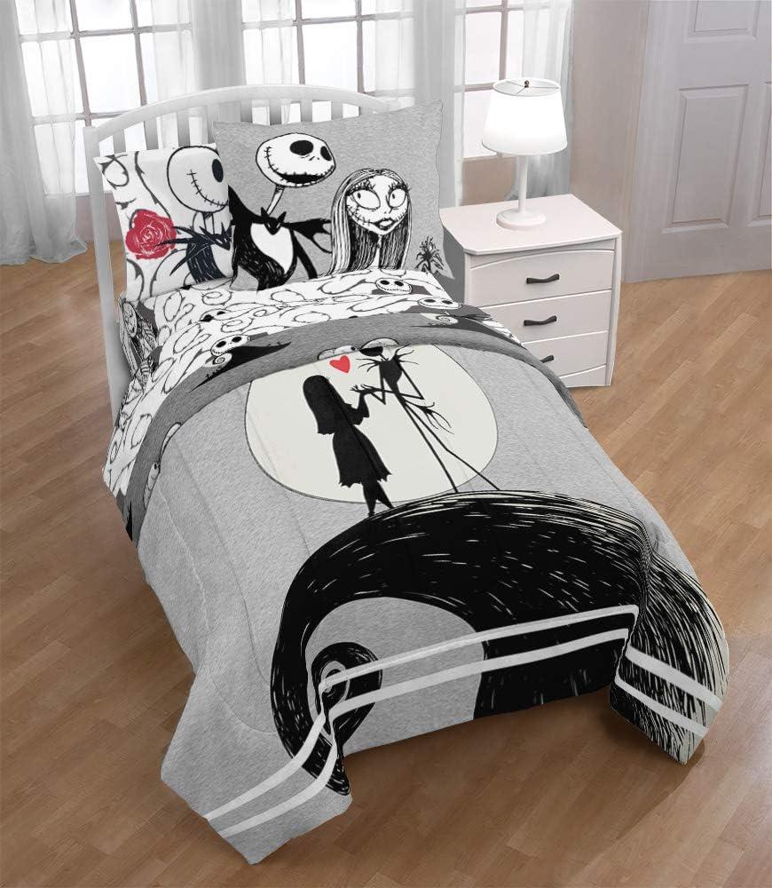 imageJay Franco Bluey amp Bingo 5 Piece Twin Size Bed Set Includes Comforter amp Sheet Set Super Soft Kids Bedding Fade Resistant Microfiber Official Bluey ProductGray Nightmare Before Christmas
