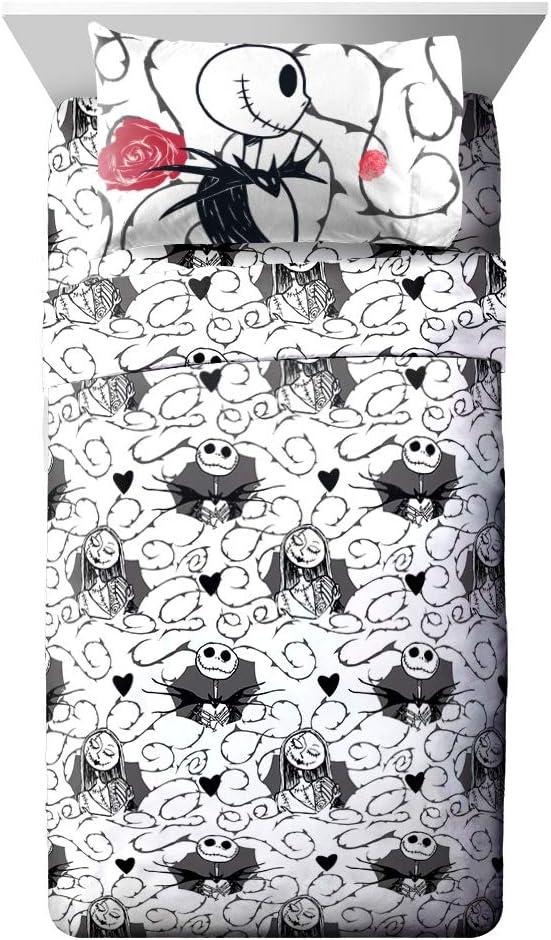 imageJay Franco Bluey amp Bingo 5 Piece Twin Size Bed Set Includes Comforter amp Sheet Set Super Soft Kids Bedding Fade Resistant Microfiber Official Bluey ProductGray Nightmare Before Christmas