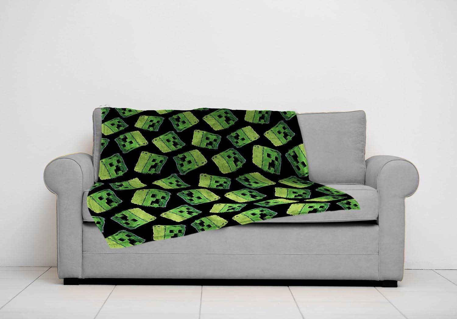 imageJay Franco Bluey amp Bingo Plush Throw Blanket for Boys amp Girls 46 x 60 Soft Fleece Kids Blanket for Bedroom Couch amp Travel Official Licensed ProductBlack Minecraft Creeper
