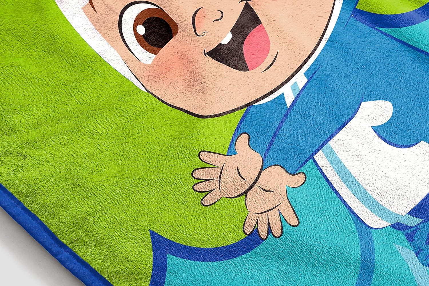 imageJay Franco Bluey amp Bingo Plush Throw Blanket for Boys amp Girls 46 x 60 Soft Fleece Kids Blanket for Bedroom Couch amp Travel Official Licensed ProductGreen Cocomelon