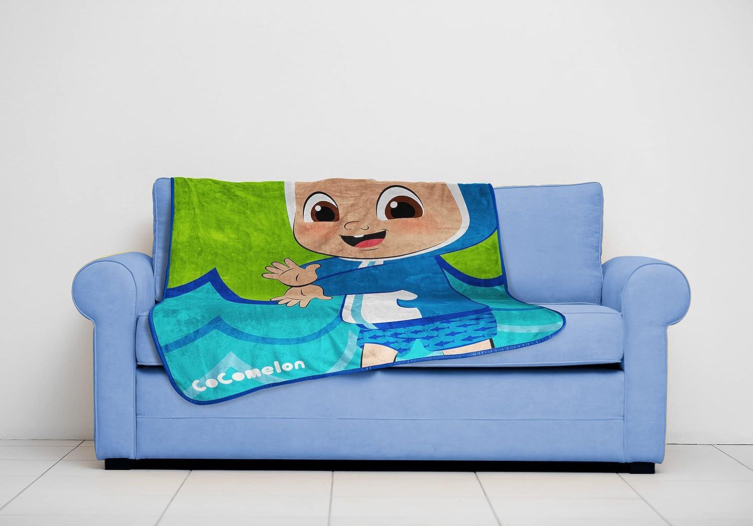imageJay Franco Bluey amp Bingo Plush Throw Blanket for Boys amp Girls 46 x 60 Soft Fleece Kids Blanket for Bedroom Couch amp Travel Official Licensed ProductGreen Cocomelon