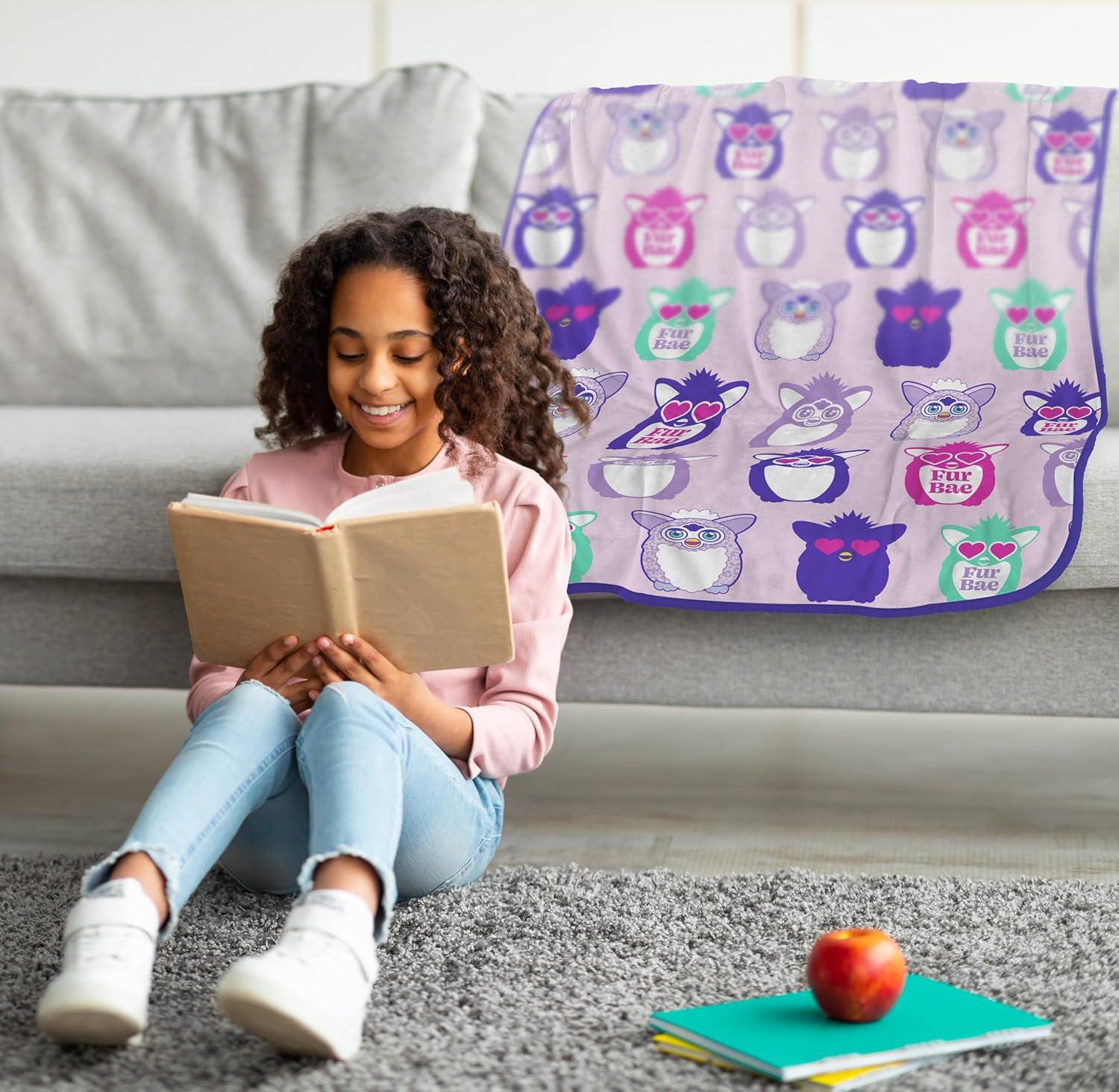 imageJay Franco Bluey amp Bingo Plush Throw Blanket for Boys amp Girls 46 x 60 Soft Fleece Kids Blanket for Bedroom Couch amp Travel Official Licensed ProductPurple Furby