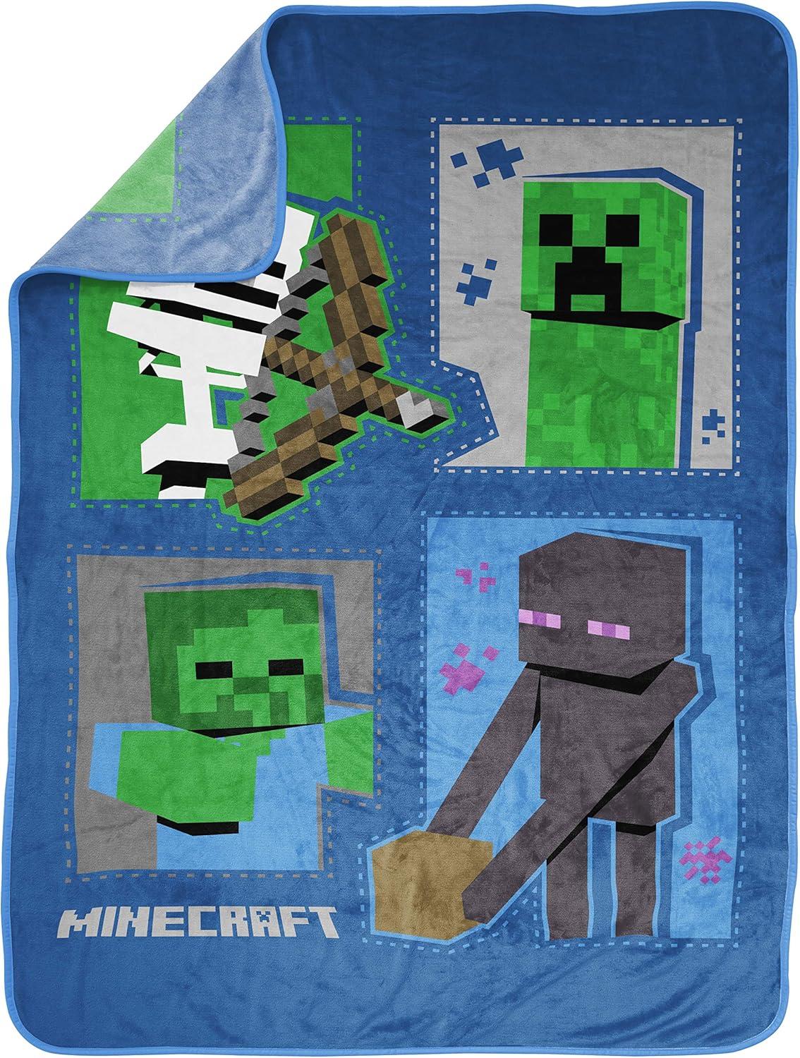 imageJay Franco Bluey amp Bingo Plush Throw Blanket for Boys amp Girls 46 x 60 Soft Fleece Kids Blanket for Bedroom Couch amp Travel Official Licensed ProductBlue Minecraft