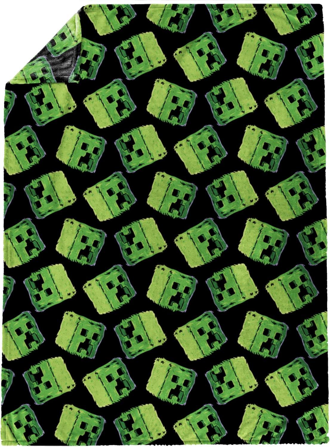 imageJay Franco Bluey amp Bingo Plush Throw Blanket for Boys amp Girls 46 x 60 Soft Fleece Kids Blanket for Bedroom Couch amp Travel Official Licensed ProductBlack Minecraft Creeper