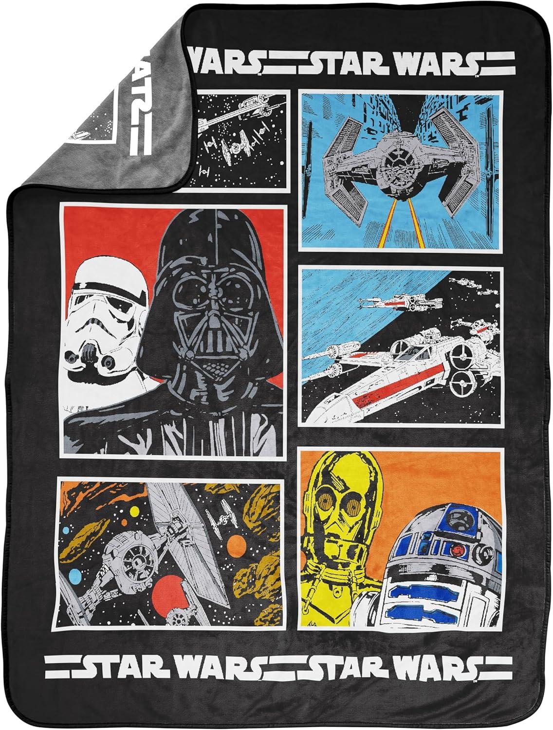 imageJay Franco Bluey amp Bingo Plush Throw Blanket for Boys amp Girls 46 x 60 Soft Fleece Kids Blanket for Bedroom Couch amp Travel Official Licensed ProductMulti Star Wars