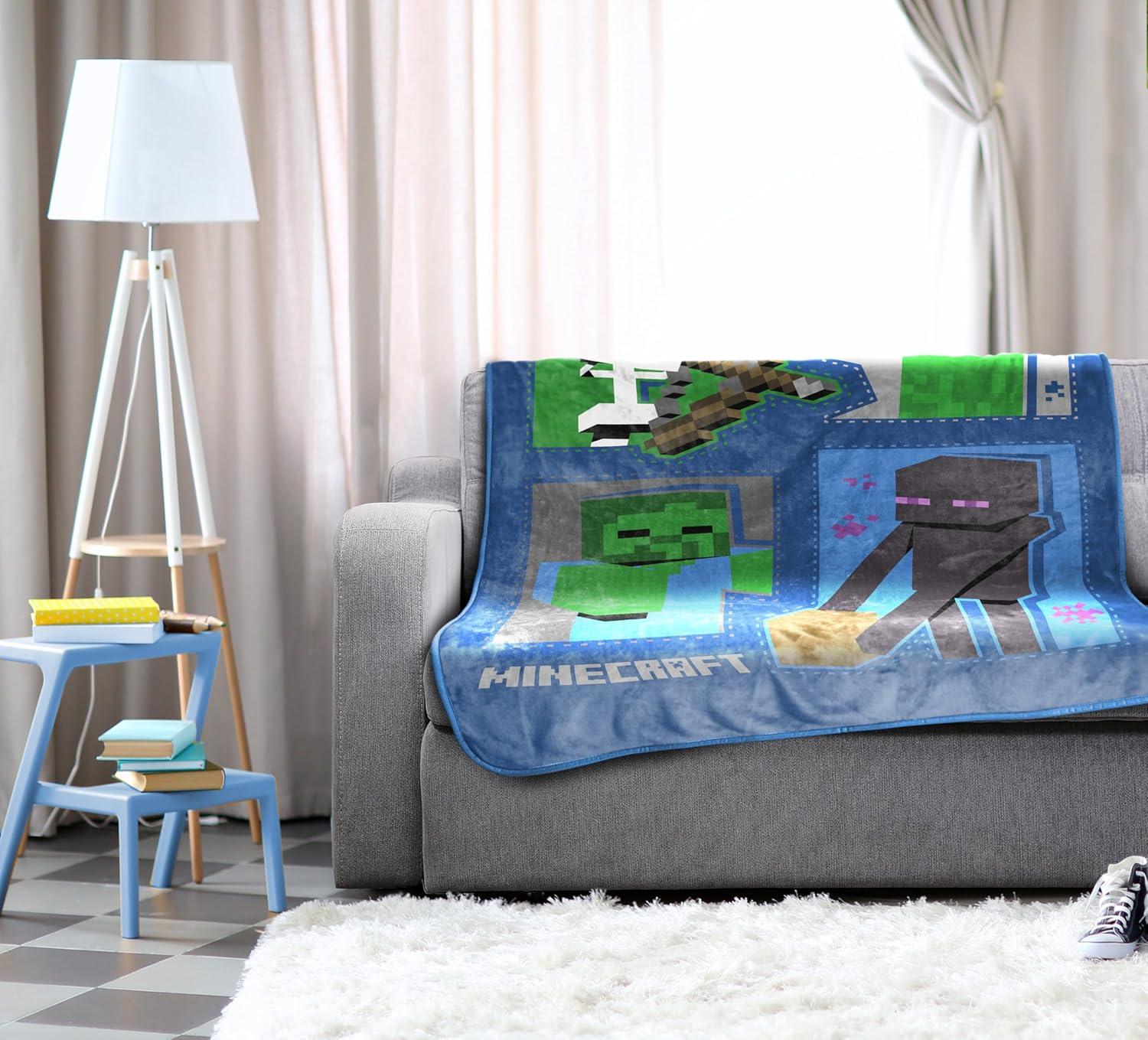 imageJay Franco Bluey amp Bingo Plush Throw Blanket for Boys amp Girls 46 x 60 Soft Fleece Kids Blanket for Bedroom Couch amp Travel Official Licensed ProductBlue Minecraft