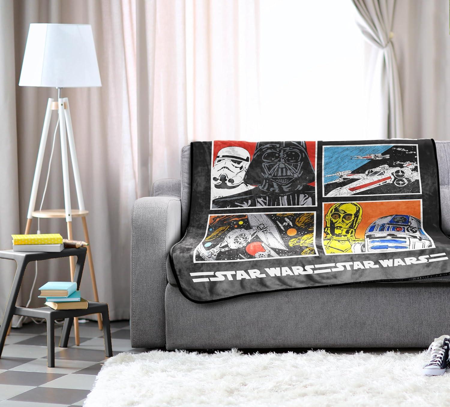 imageJay Franco Bluey amp Bingo Plush Throw Blanket for Boys amp Girls 46 x 60 Soft Fleece Kids Blanket for Bedroom Couch amp Travel Official Licensed ProductMulti Star Wars