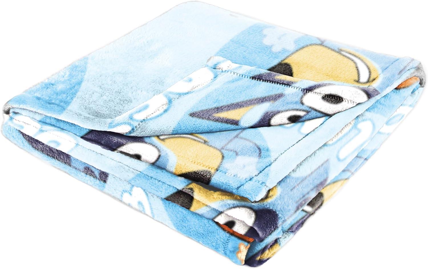 imageJay Franco Bluey amp Bingo Plush Throw Blanket for Boys amp Girls 46 x 60 Soft Fleece Kids Blanket for Bedroom Couch amp Travel Official Licensed ProductBlue Bluey