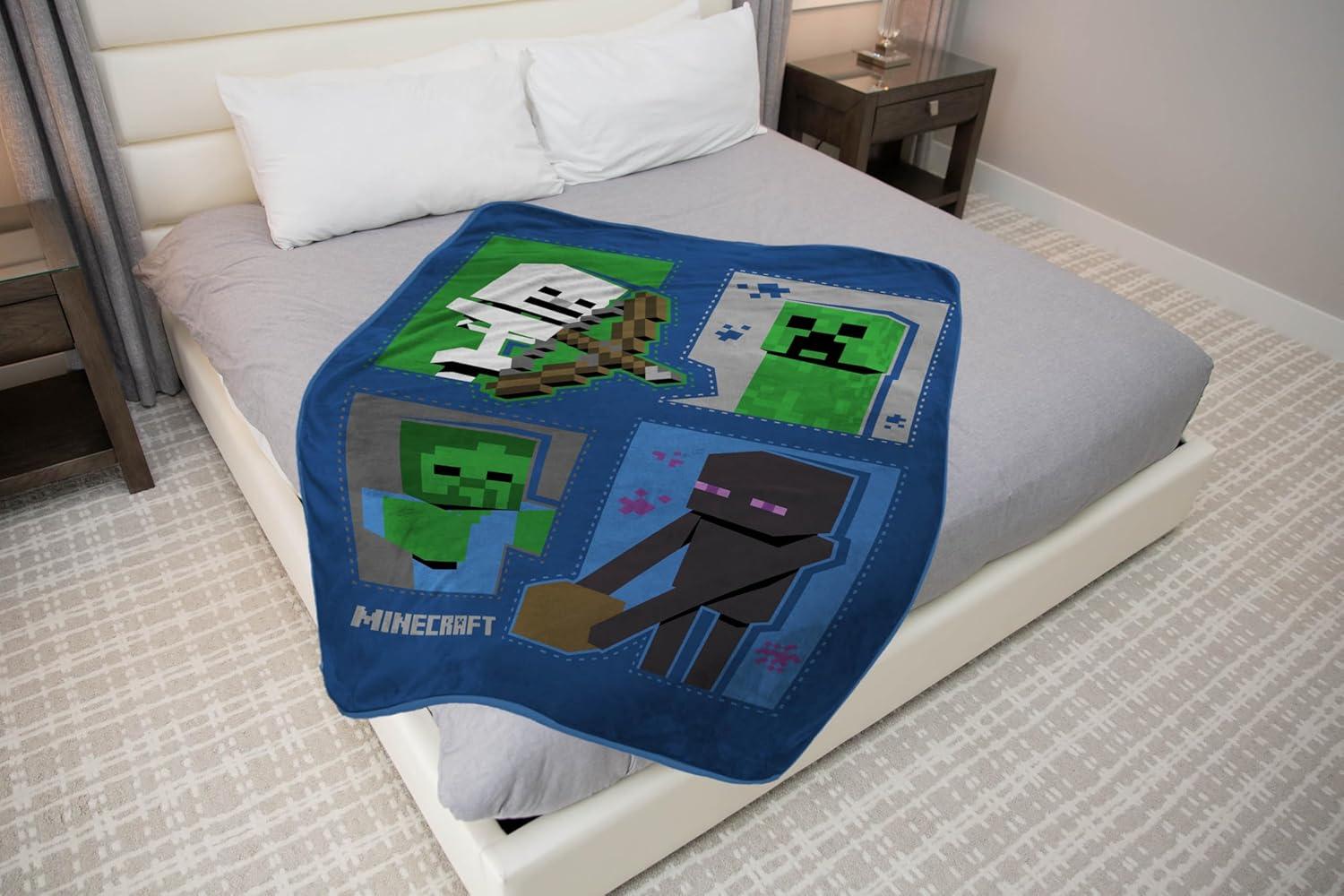 imageJay Franco Bluey amp Bingo Plush Throw Blanket for Boys amp Girls 46 x 60 Soft Fleece Kids Blanket for Bedroom Couch amp Travel Official Licensed ProductBlue Minecraft
