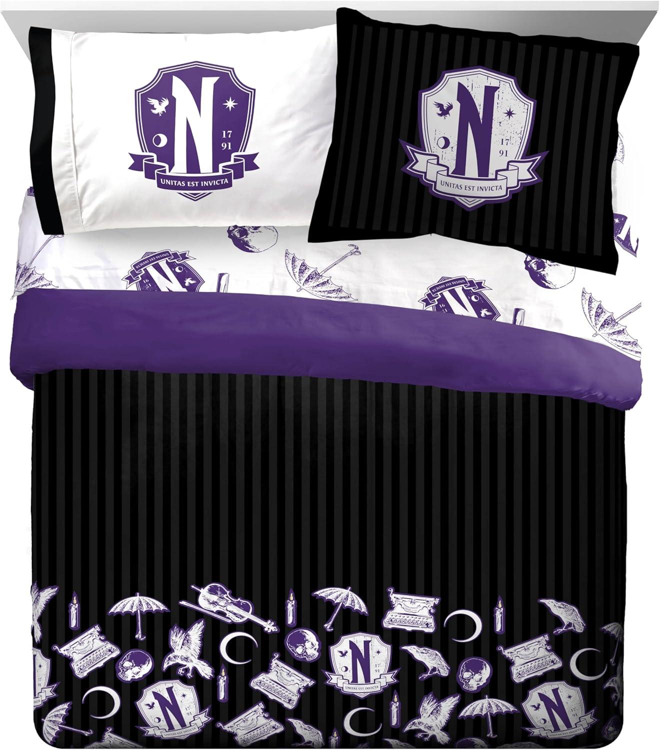 imageJay Franco Bluey amp Bingo Twin Comforter Set 5 Piece Bed Set Includes Sheet Set amp Pillow Covers Super Soft Clouds amp Stars Kids BeddingBlack Wenesday