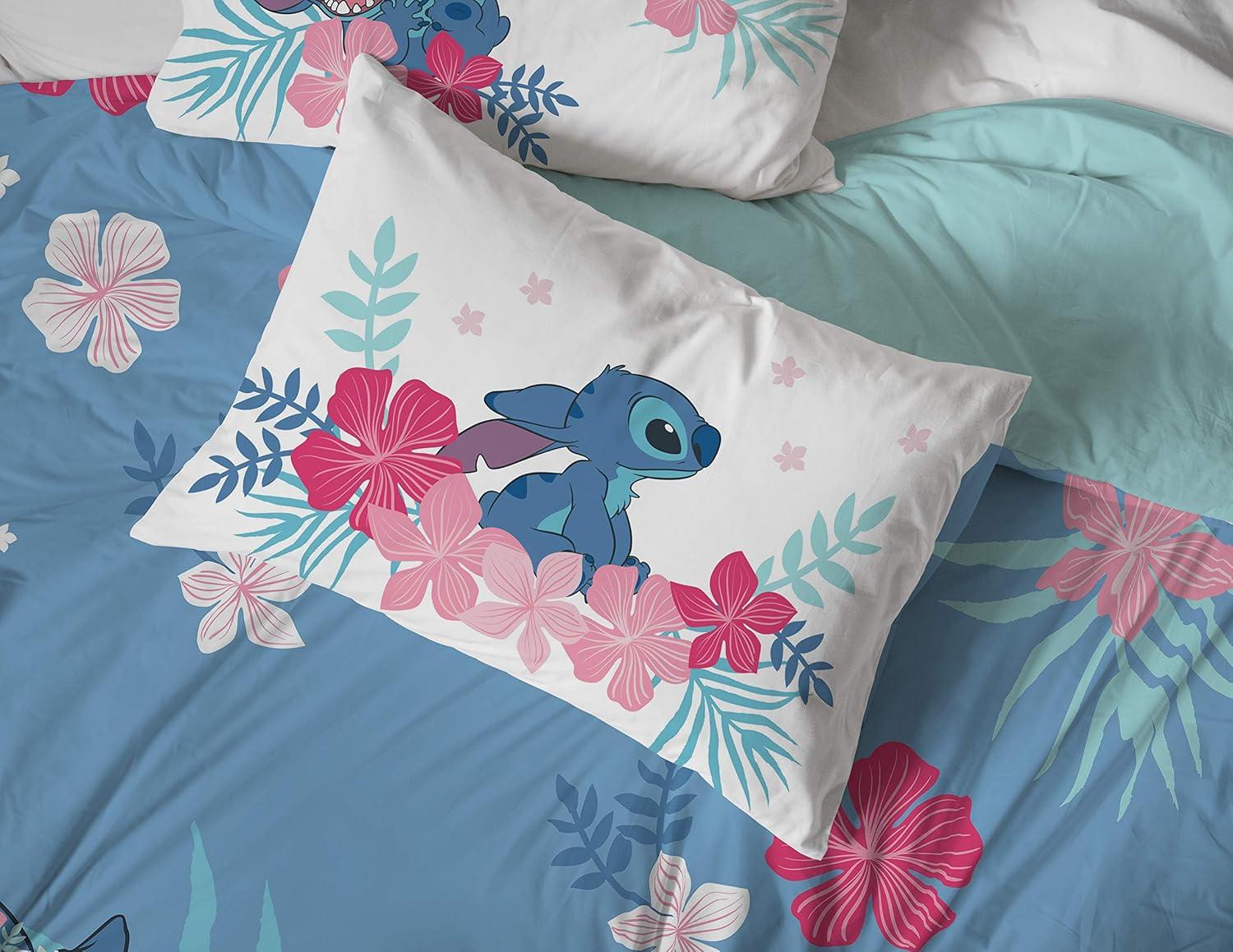 imageJay Franco Bluey amp Bingo Twin Comforter Set 5 Piece Bed Set Includes Sheet Set amp Pillow Covers Super Soft Clouds amp Stars Kids BeddingBlue Lilo Stitch