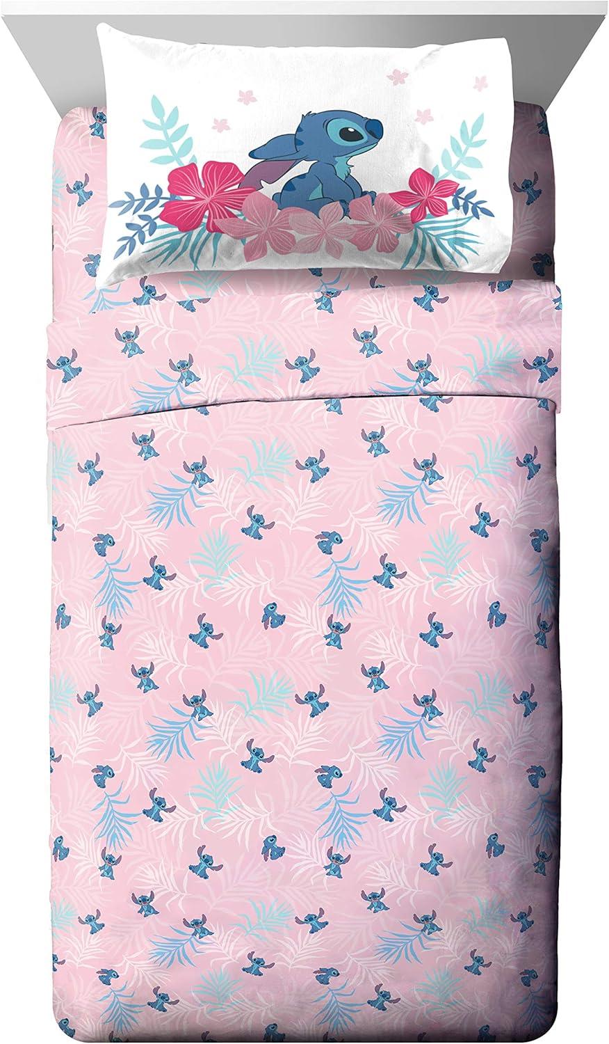 imageJay Franco Bluey amp Bingo Twin Comforter Set 5 Piece Bed Set Includes Sheet Set amp Pillow Covers Super Soft Clouds amp Stars Kids BeddingBlue Lilo Stitch
