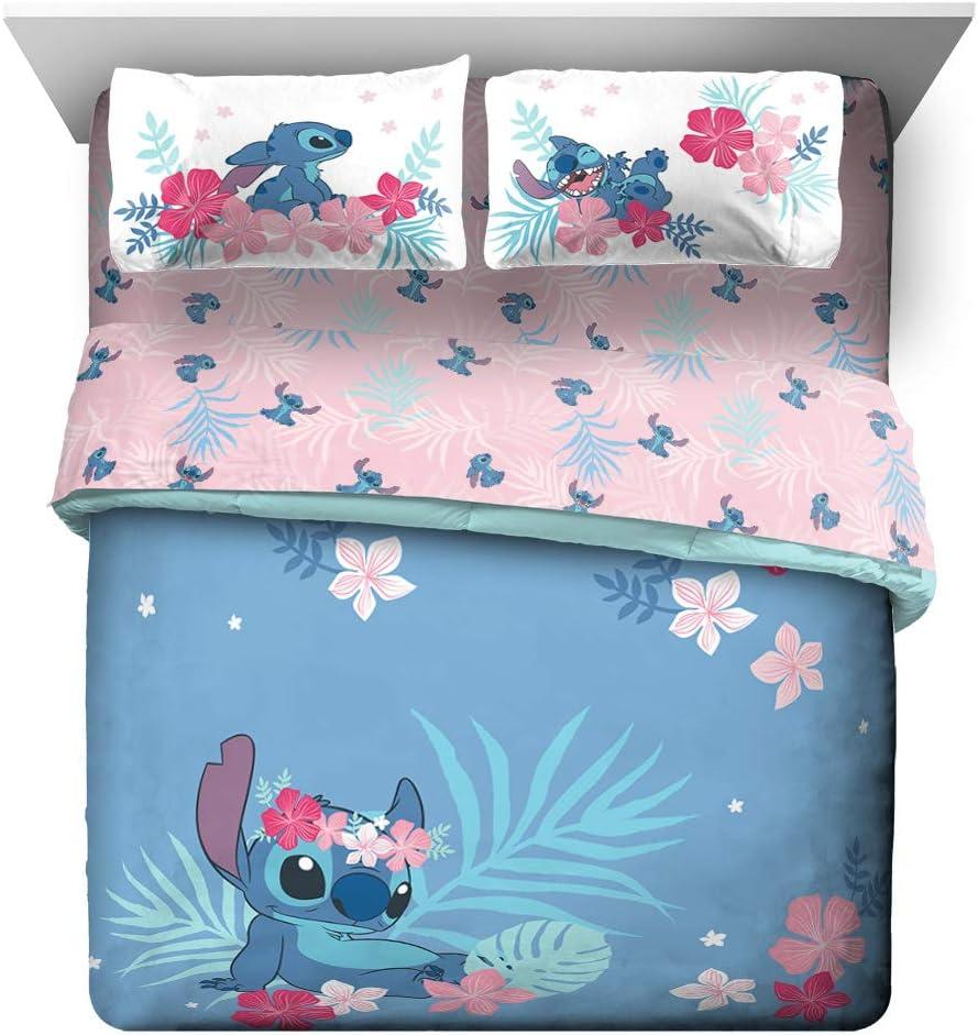imageJay Franco Bluey amp Bingo Twin Comforter Set 5 Piece Bed Set Includes Sheet Set amp Pillow Covers Super Soft Clouds amp Stars Kids BeddingBlue Lilo Stitch