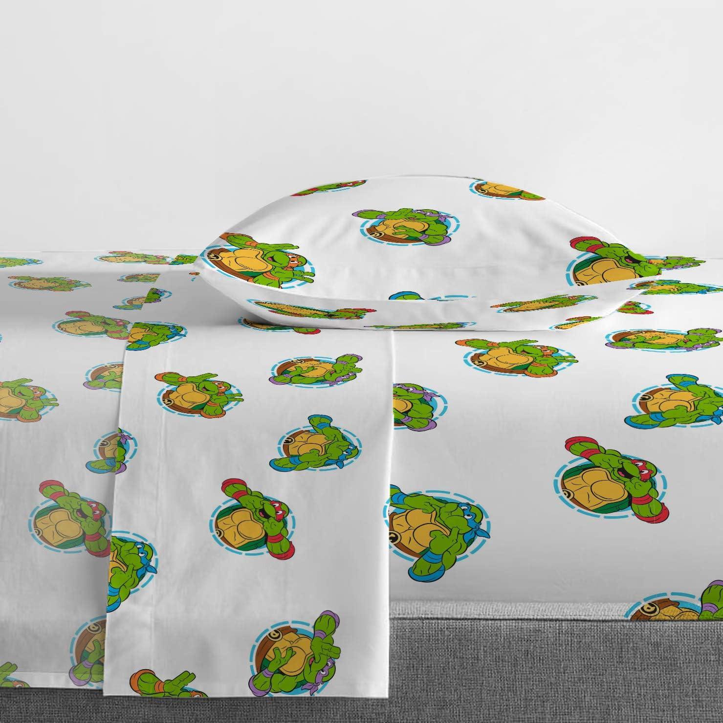 imageJay Franco Bluey amp Bingo Twin Comforter Set 5 Piece Bed Set Includes Sheet Set amp Pillow Covers Super Soft Clouds amp Stars Kids BeddingGreen Tmnt