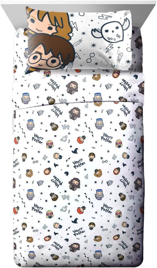 imageJay Franco Bluey amp Bingo Twin Comforter Set 5 Piece Bed Set Includes Sheet Set amp Pillow Covers Super Soft Clouds amp Stars Kids BeddingHarry Potter Charms