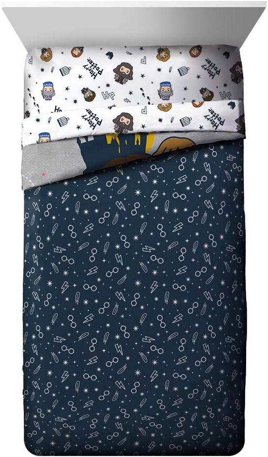 imageJay Franco Bluey amp Bingo Twin Comforter Set 5 Piece Bed Set Includes Sheet Set amp Pillow Covers Super Soft Clouds amp Stars Kids BeddingHarry Potter Charms