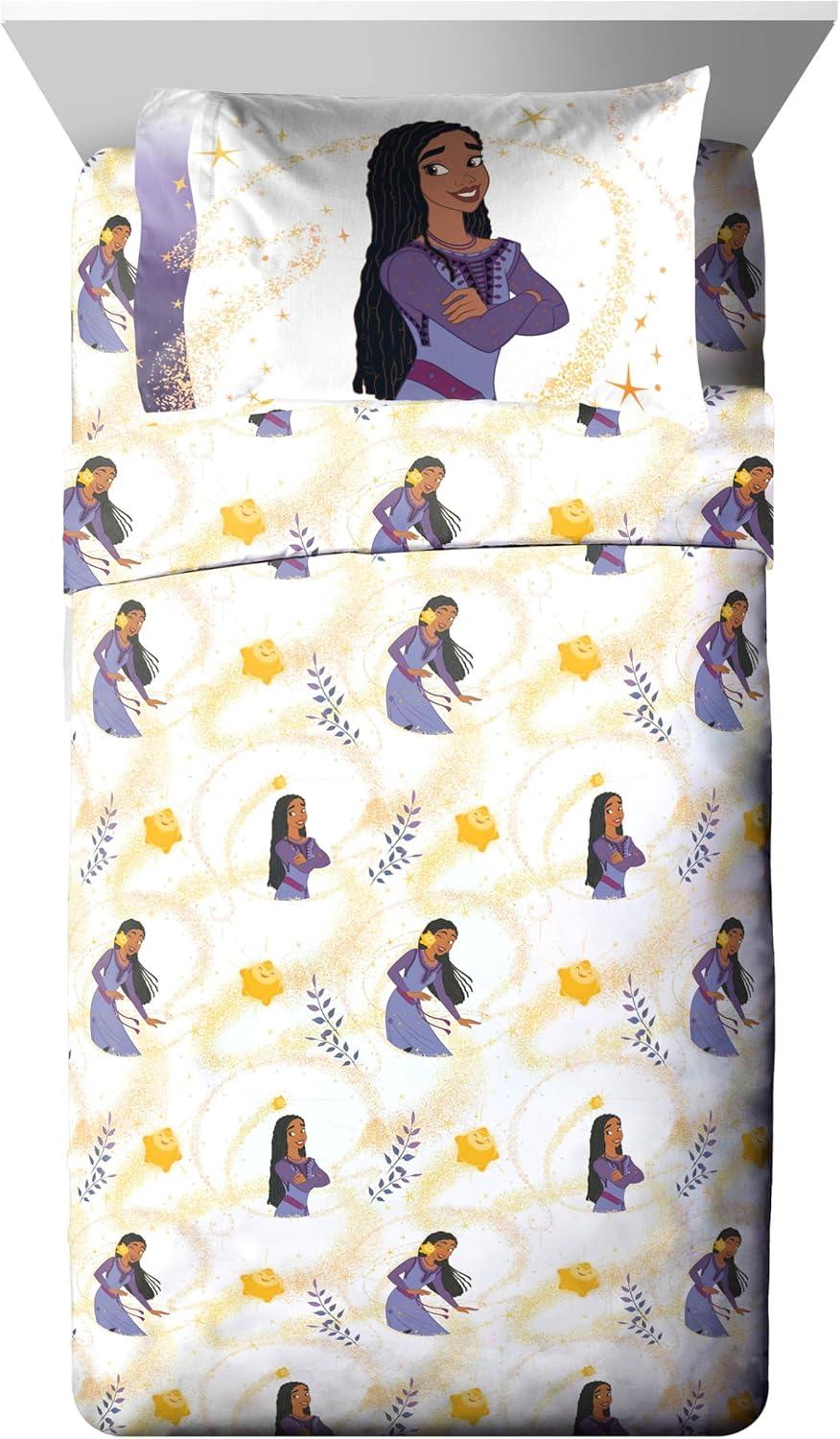 imageJay Franco Bluey amp Bingo Twin Comforter Set 5 Piece Bed Set Includes Sheet Set amp Pillow Covers Super Soft Clouds amp Stars Kids BeddingPurple Wish