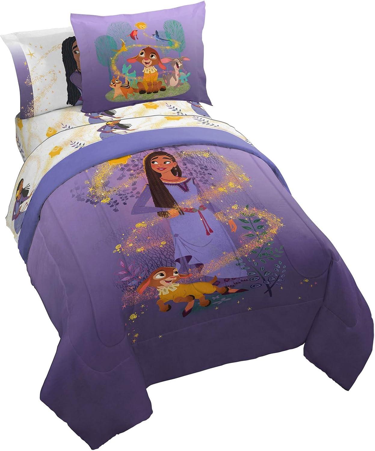 imageJay Franco Bluey amp Bingo Twin Comforter Set 5 Piece Bed Set Includes Sheet Set amp Pillow Covers Super Soft Clouds amp Stars Kids BeddingPurple Wish