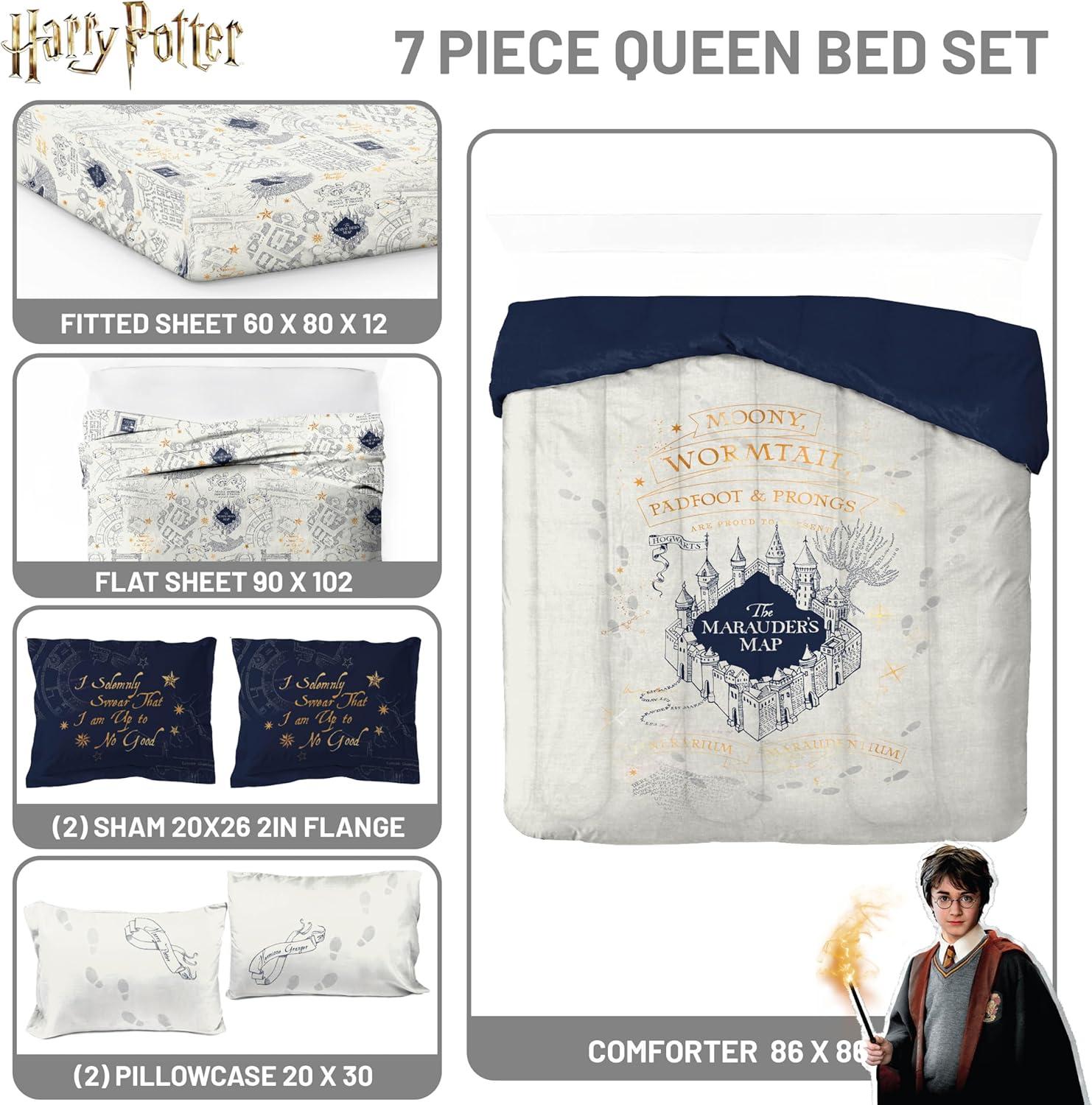 imageJay Franco Kids Comforter Set Includes Sheets and Pillow Covers Soft and Cozy Bed Set for Stylish Room Decor Blue Bluey 5 Piece Twin Size BeddingBeige Harry Potter