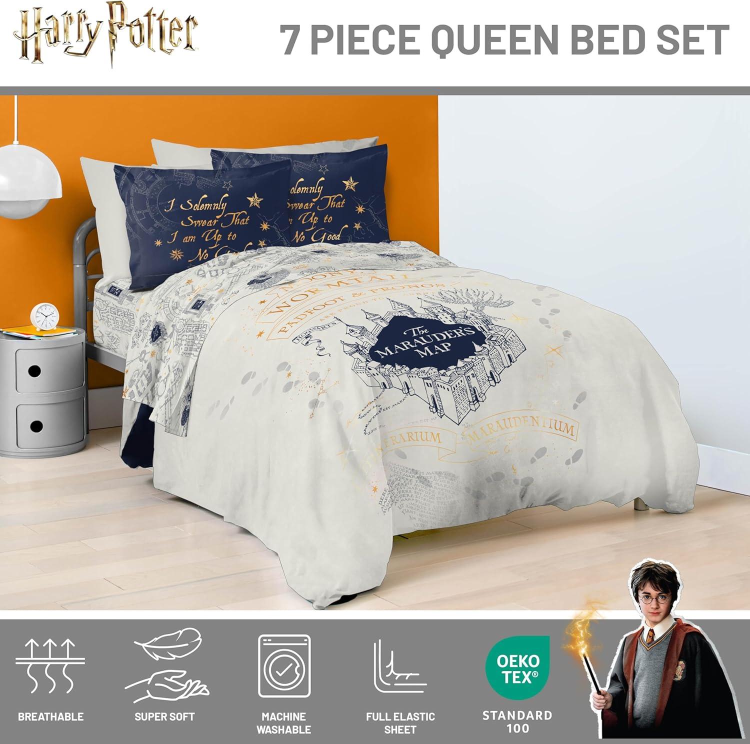 imageJay Franco Kids Comforter Set Includes Sheets and Pillow Covers Soft and Cozy Bed Set for Stylish Room Decor Blue Bluey 5 Piece Twin Size BeddingBeige Harry Potter