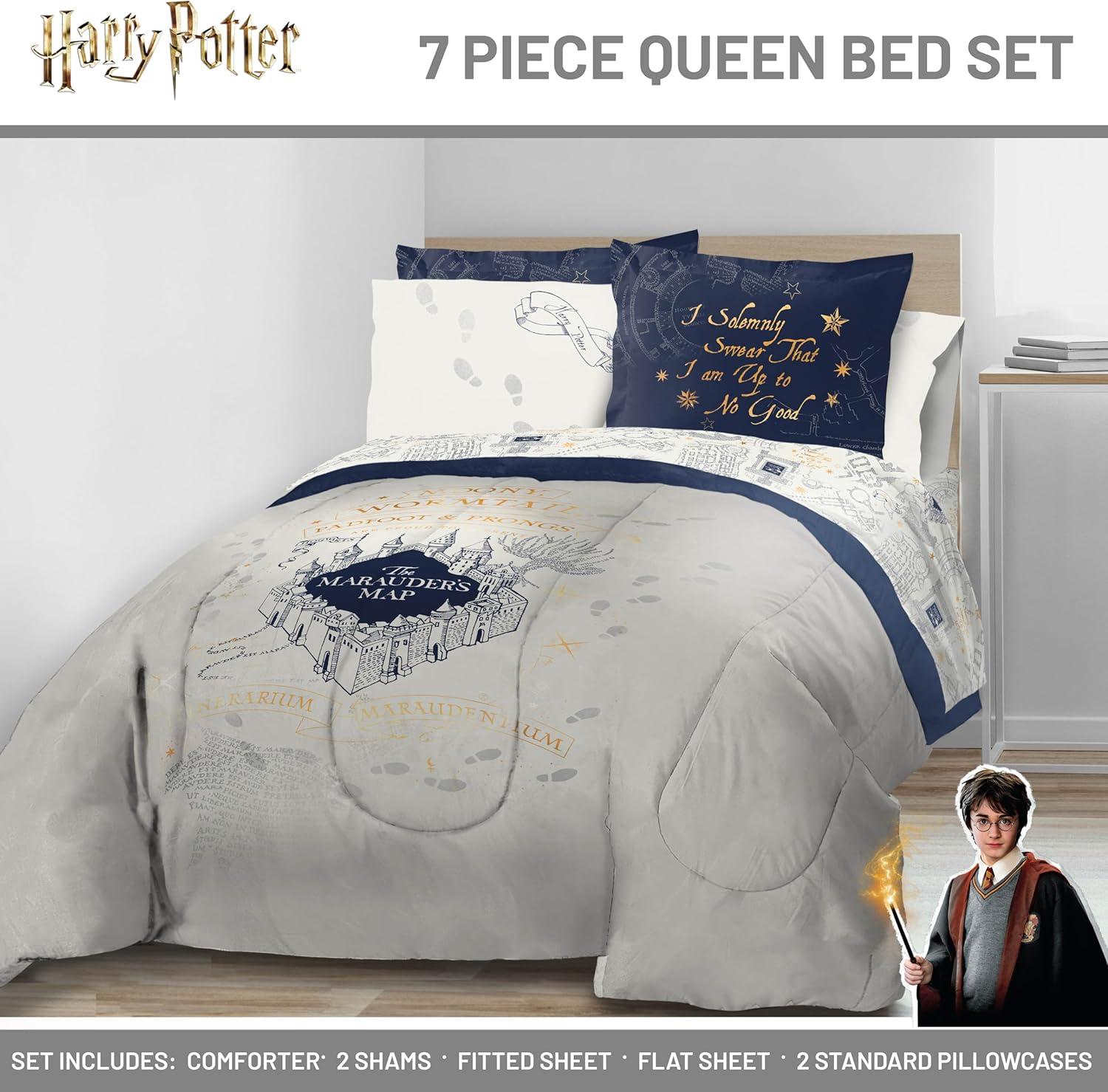 imageJay Franco Kids Comforter Set Includes Sheets and Pillow Covers Soft and Cozy Bed Set for Stylish Room Decor Blue Bluey 5 Piece Twin Size BeddingBeige Harry Potter