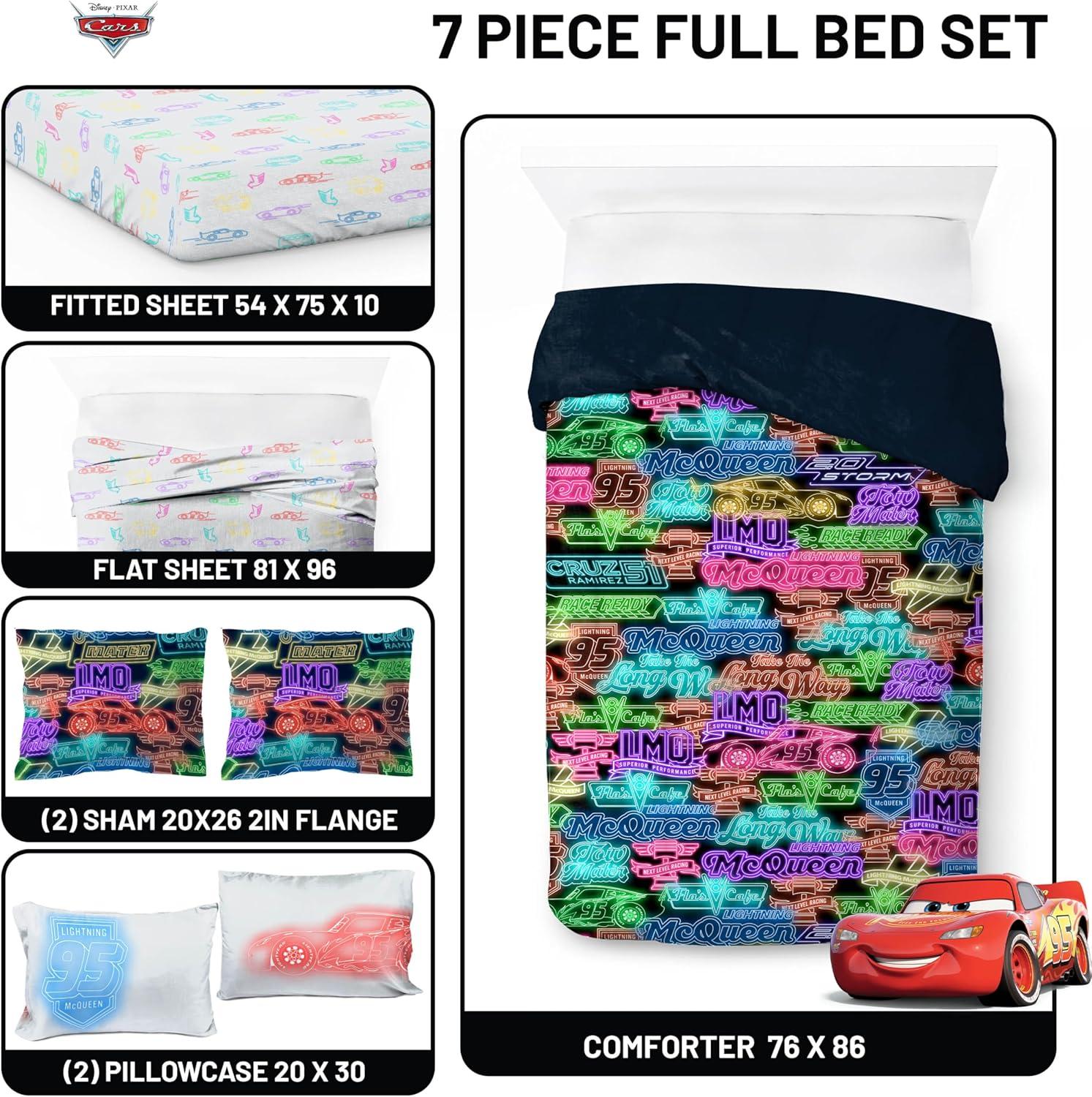 imageJay Franco Kids Comforter Set Includes Sheets and Pillow Covers Soft and Cozy Bed Set for Stylish Room Decor Blue Bluey 5 Piece Twin Size BeddingBlack Cars