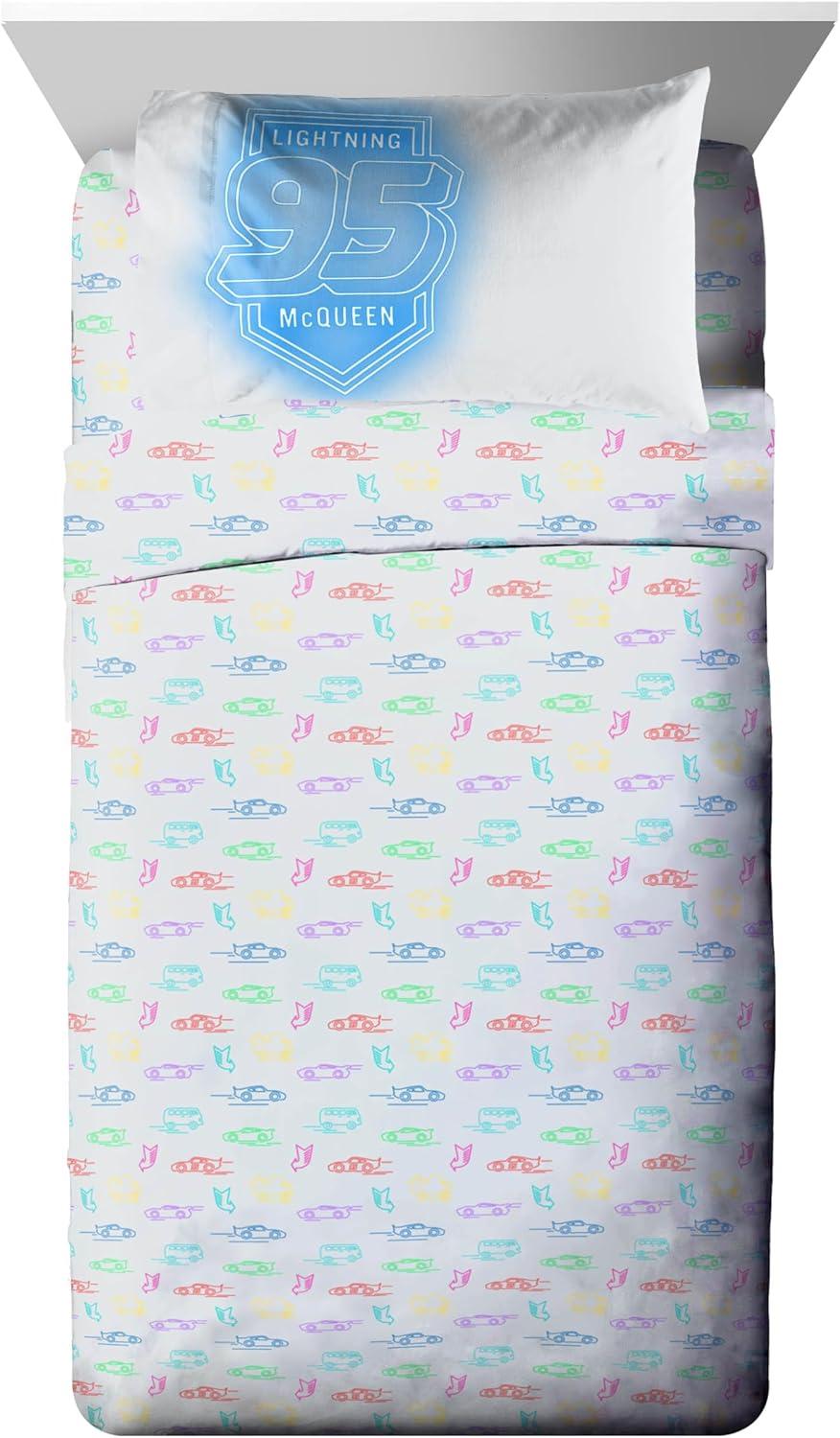 imageJay Franco Kids Comforter Set Includes Sheets and Pillow Covers Soft and Cozy Bed Set for Stylish Room Decor Blue Bluey 5 Piece Twin Size BeddingBlack Cars