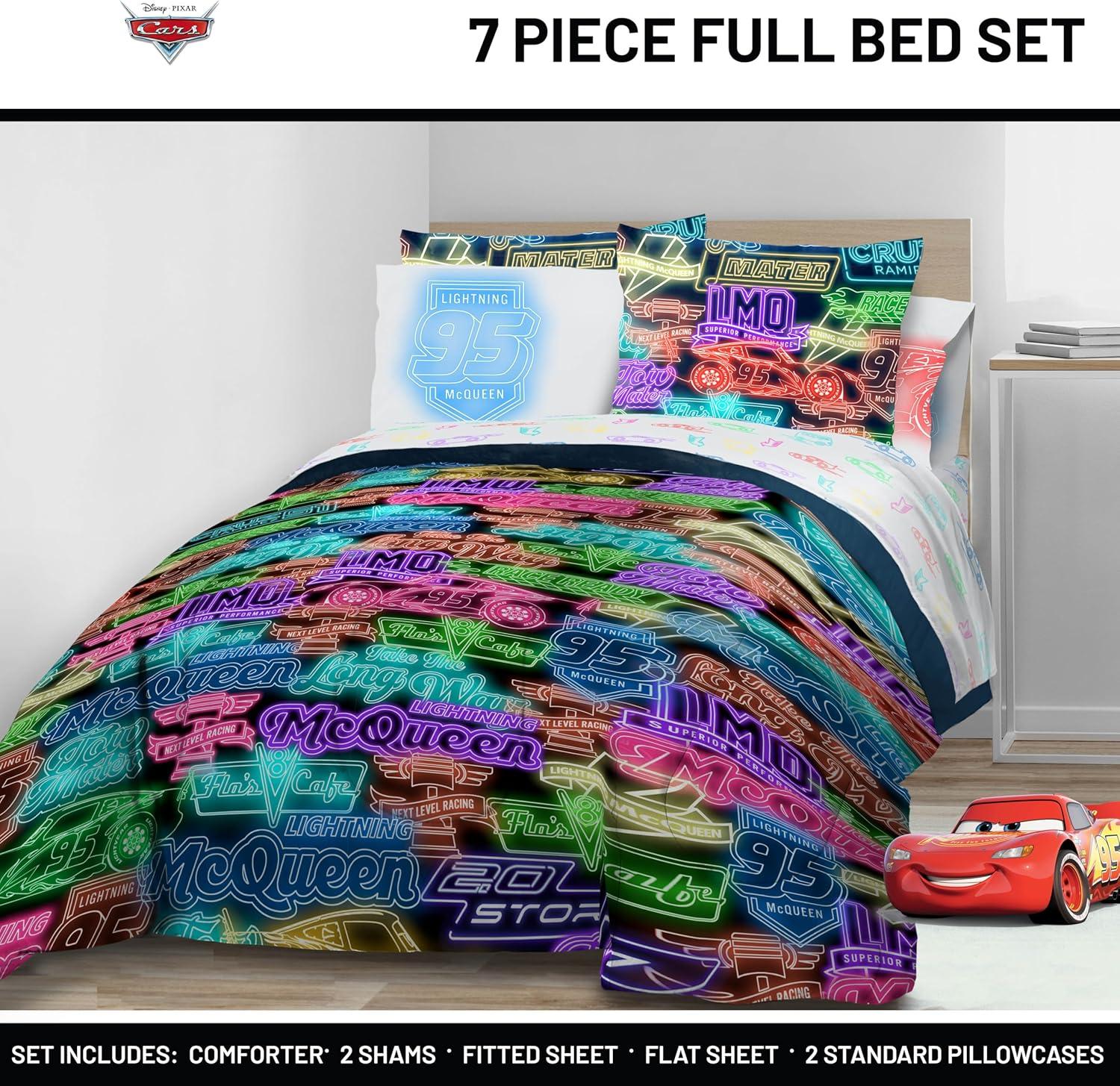 imageJay Franco Kids Comforter Set Includes Sheets and Pillow Covers Soft and Cozy Bed Set for Stylish Room Decor Blue Bluey 5 Piece Twin Size BeddingBlack Cars