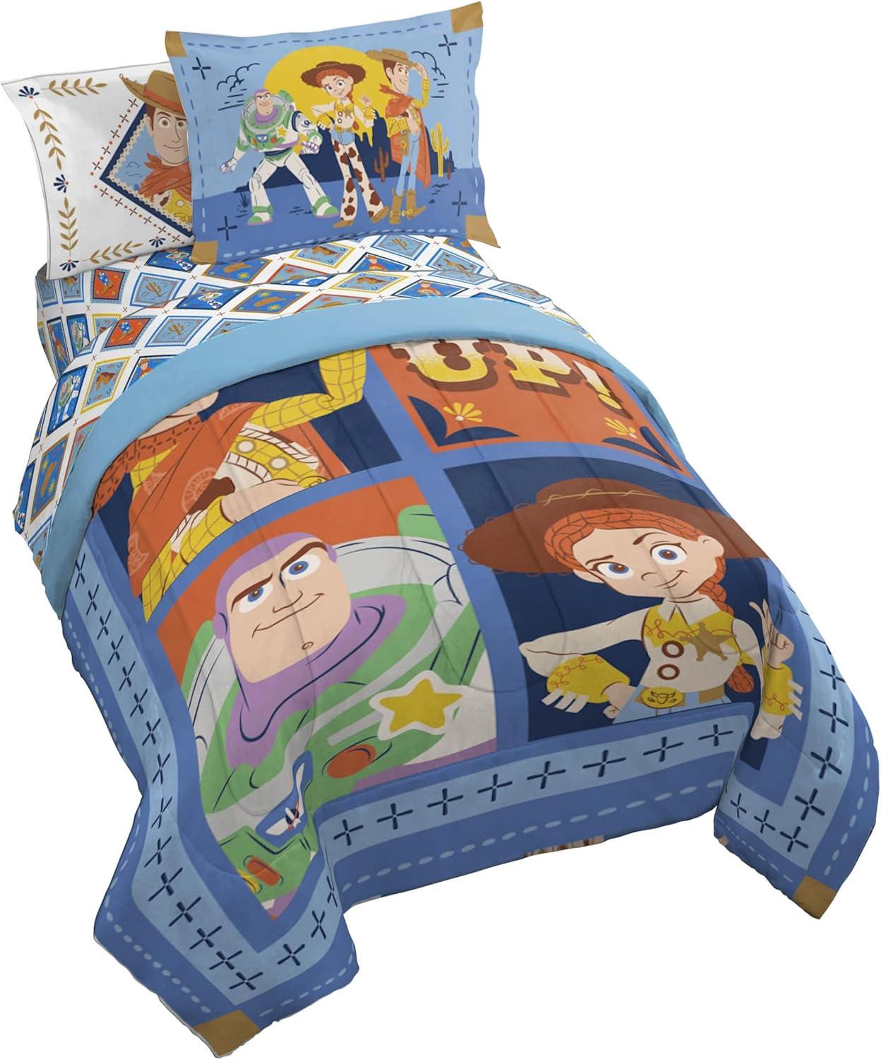 imageJay Franco Kids Comforter Set Includes Sheets and Pillow Covers Soft and Cozy Bed Set for Stylish Room Decor Blue Bluey 5 Piece Twin Size BeddingBlue Toy Story