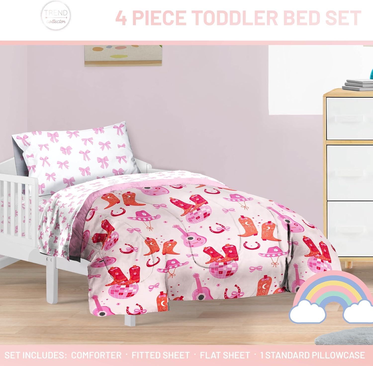 imageJay Franco Kids Comforter Set Includes Sheets and Pillow Covers Soft and Cozy Bed Set for Stylish Room Decor Blue Bluey 5 Piece Twin Size BeddingPink Cowgirl