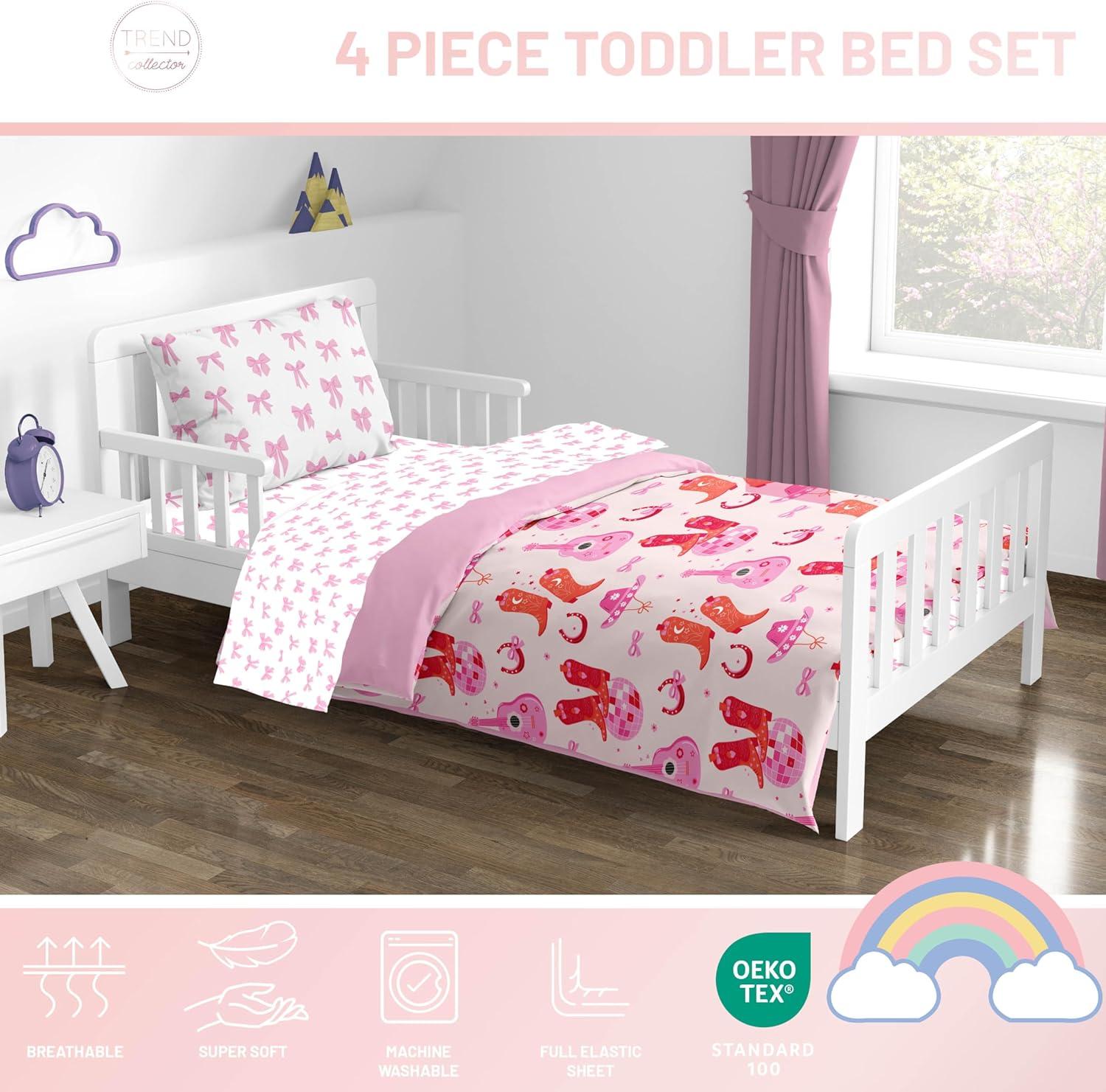 imageJay Franco Kids Comforter Set Includes Sheets and Pillow Covers Soft and Cozy Bed Set for Stylish Room Decor Blue Bluey 5 Piece Twin Size BeddingPink Cowgirl