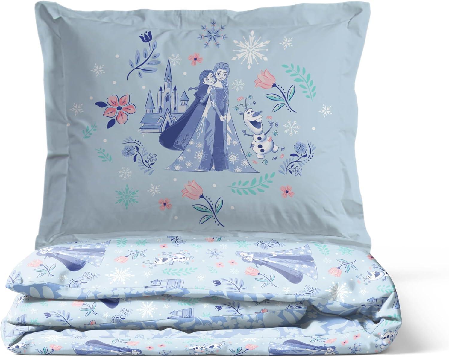 imageJay Franco Kids Duvet Cover Set 3 Piece Super Soft Bedding with Sham Pillowcase Cover ONLY Comforter Not Included Multi Bluey QueenBlue Frozen
