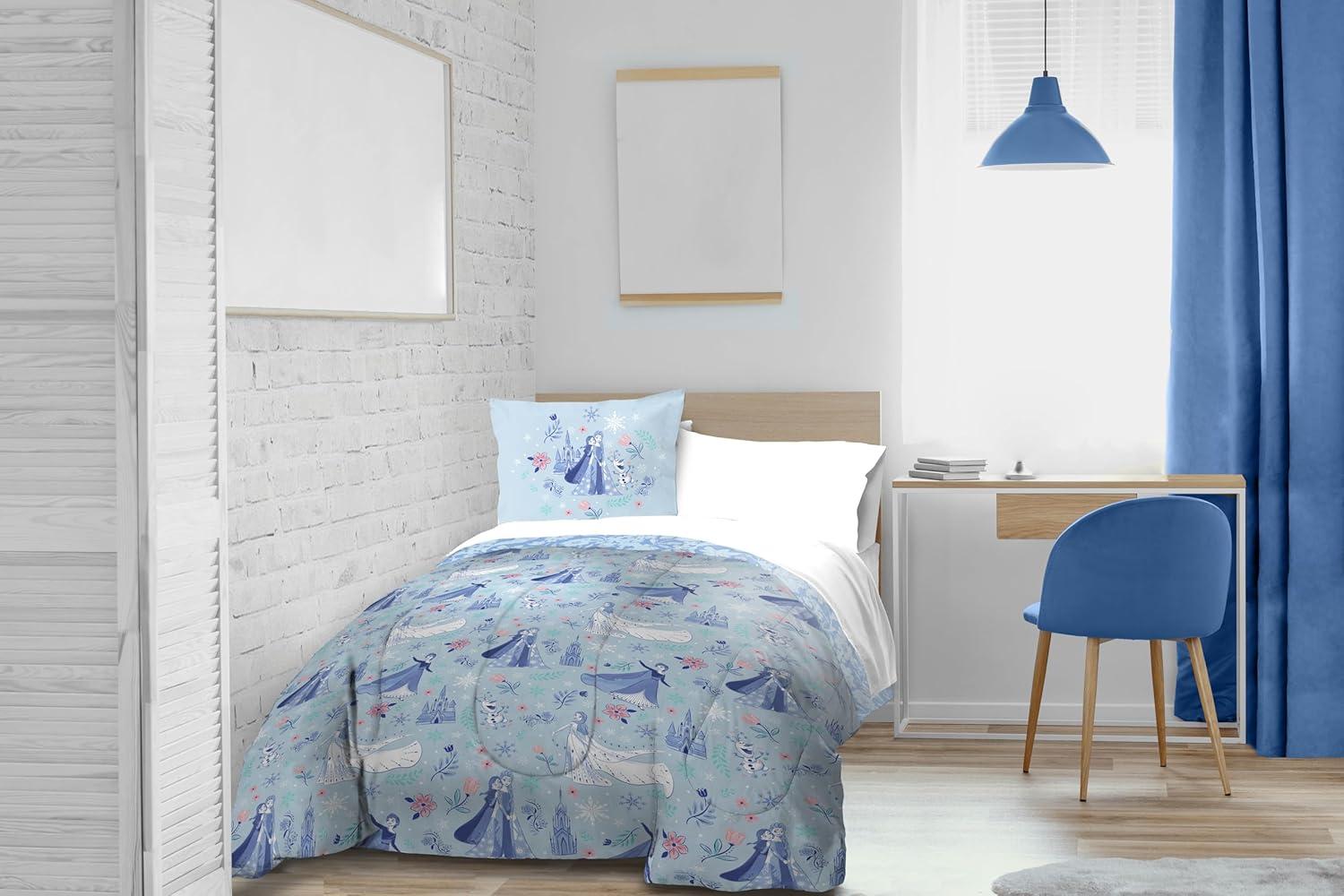 imageJay Franco Kids Duvet Cover Set 3 Piece Super Soft Bedding with Sham Pillowcase Cover ONLY Comforter Not Included Multi Bluey QueenBlue Frozen