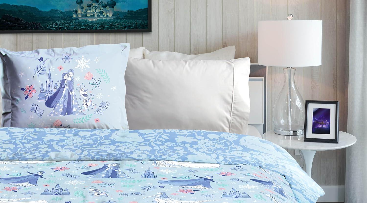 imageJay Franco Kids Duvet Cover Set 3 Piece Super Soft Bedding with Sham Pillowcase Cover ONLY Comforter Not Included Multi Bluey QueenBlue Frozen
