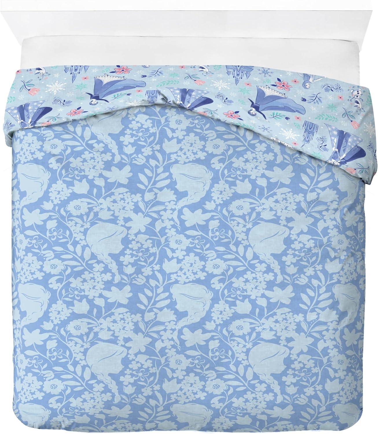 imageJay Franco Kids Duvet Cover Set 3 Piece Super Soft Bedding with Sham Pillowcase Cover ONLY Comforter Not Included Multi Bluey QueenBlue Frozen