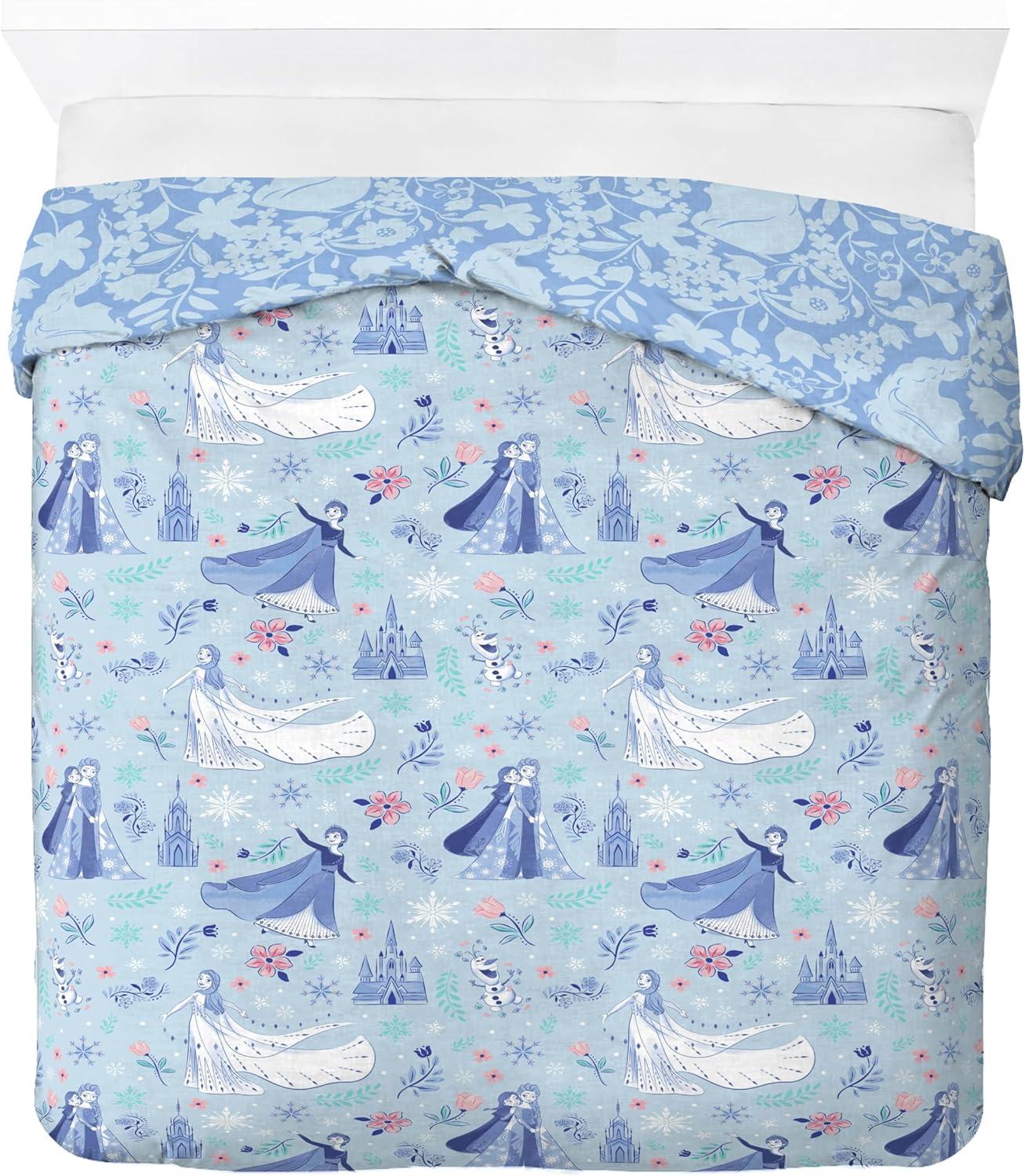 imageJay Franco Kids Duvet Cover Set 3 Piece Super Soft Bedding with Sham Pillowcase Cover ONLY Comforter Not Included Multi Bluey QueenBlue Frozen