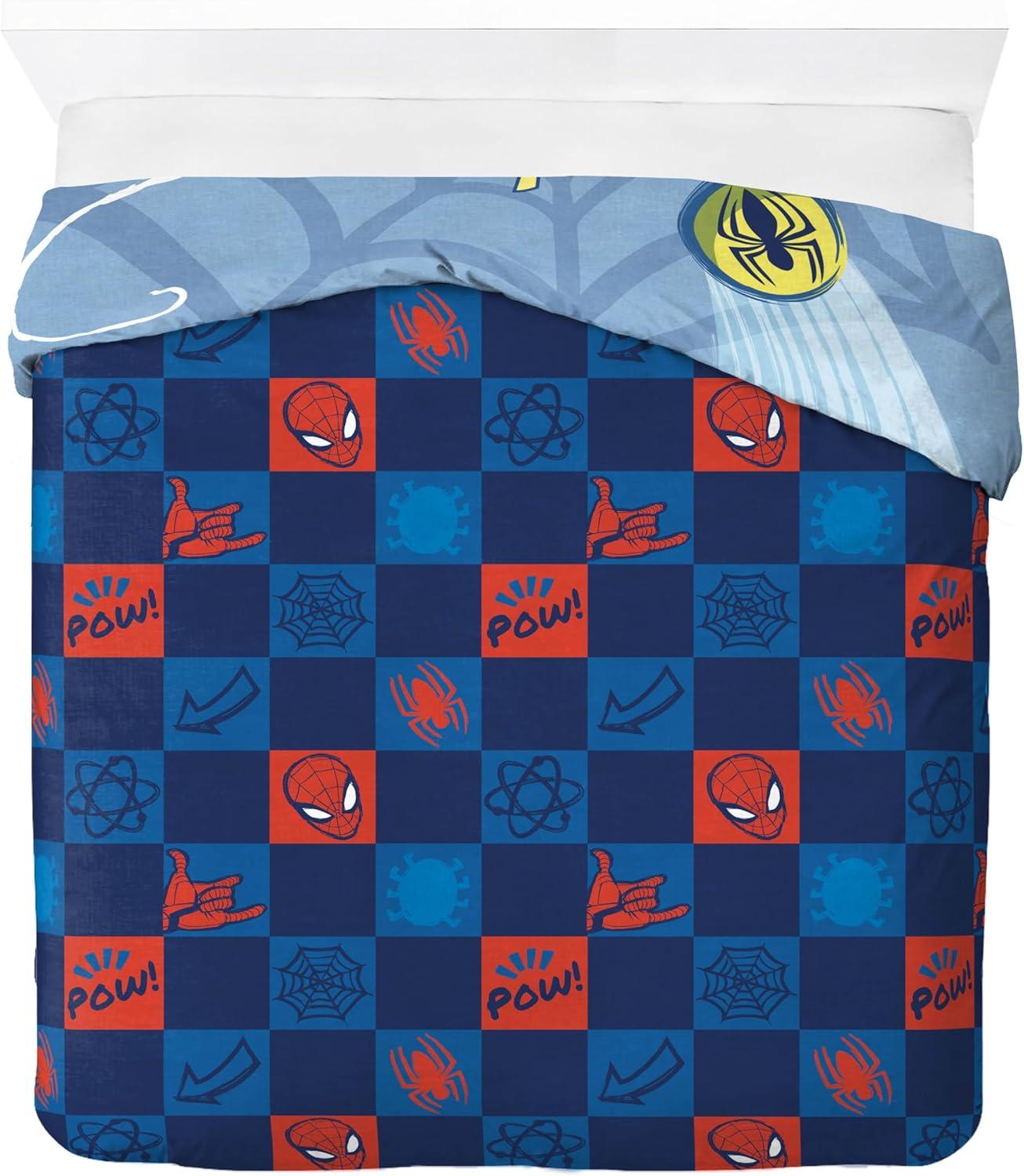imageJay Franco Kids Duvet Cover Set 3 Piece Super Soft Bedding with Sham Pillowcase Cover ONLY Comforter Not Included Multi Bluey QueenBlue Spiderman