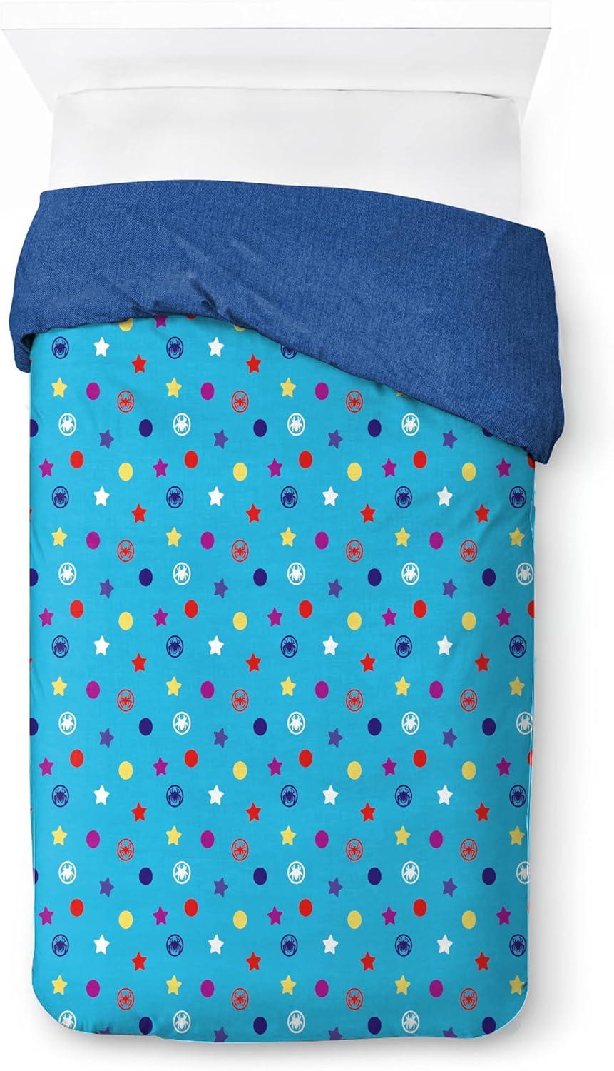 imageJay Franco Kids Duvet Cover Set 3 Piece Super Soft Bedding with Sham Pillowcase Cover ONLY Comforter Not Included Multi Bluey QueenBlue Spidey Friends