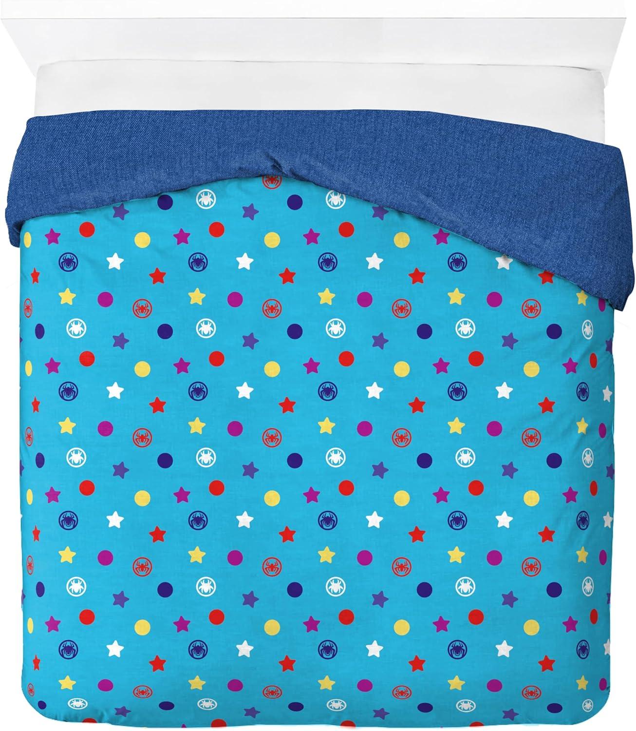 imageJay Franco Kids Duvet Cover Set 3 Piece Super Soft Bedding with Sham Pillowcase Cover ONLY Comforter Not Included Multi Bluey QueenBlue Spidey Friends