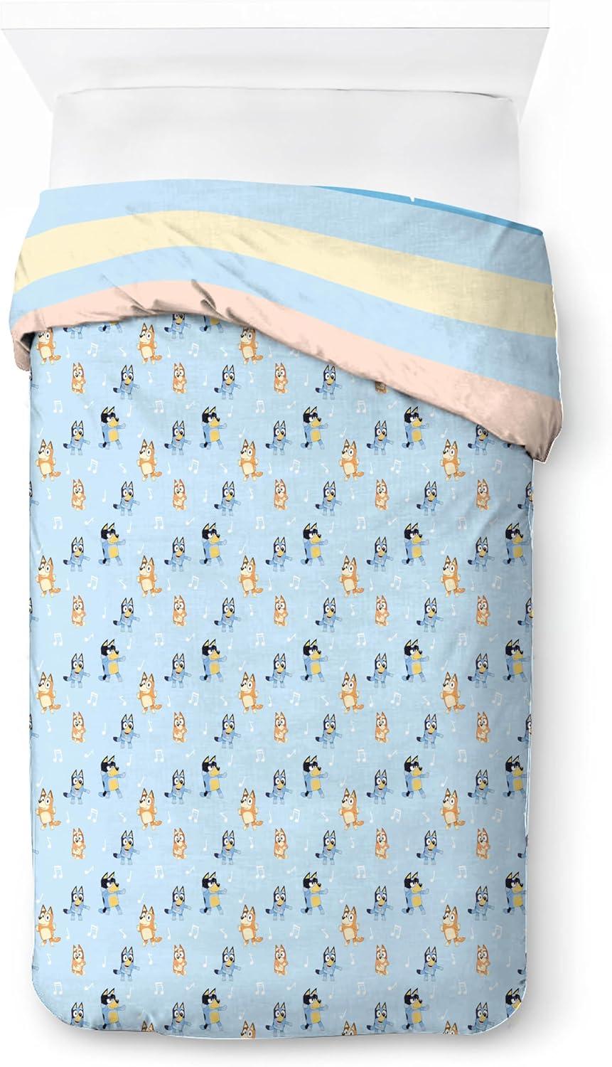 imageJay Franco Kids Duvet Cover Set 3 Piece Super Soft Bedding with Sham Pillowcase Cover ONLY Comforter Not Included Multi Bluey QueenMulti Bluey