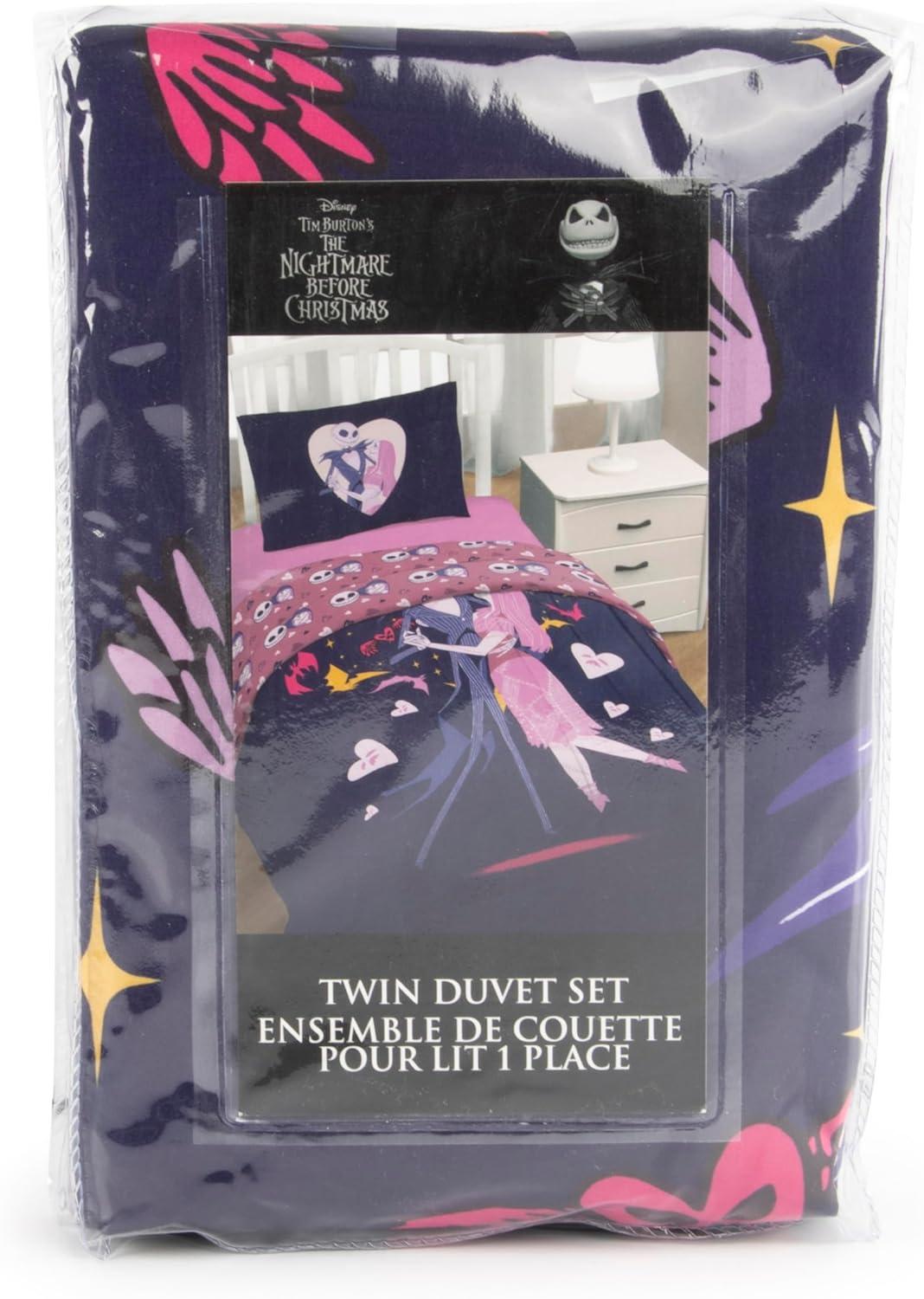 imageJay Franco Kids Duvet Cover Set 3 Piece Super Soft Bedding with Sham Pillowcase Cover ONLY Comforter Not Included Multi Bluey QueenPurple Nightmare Before Christmas