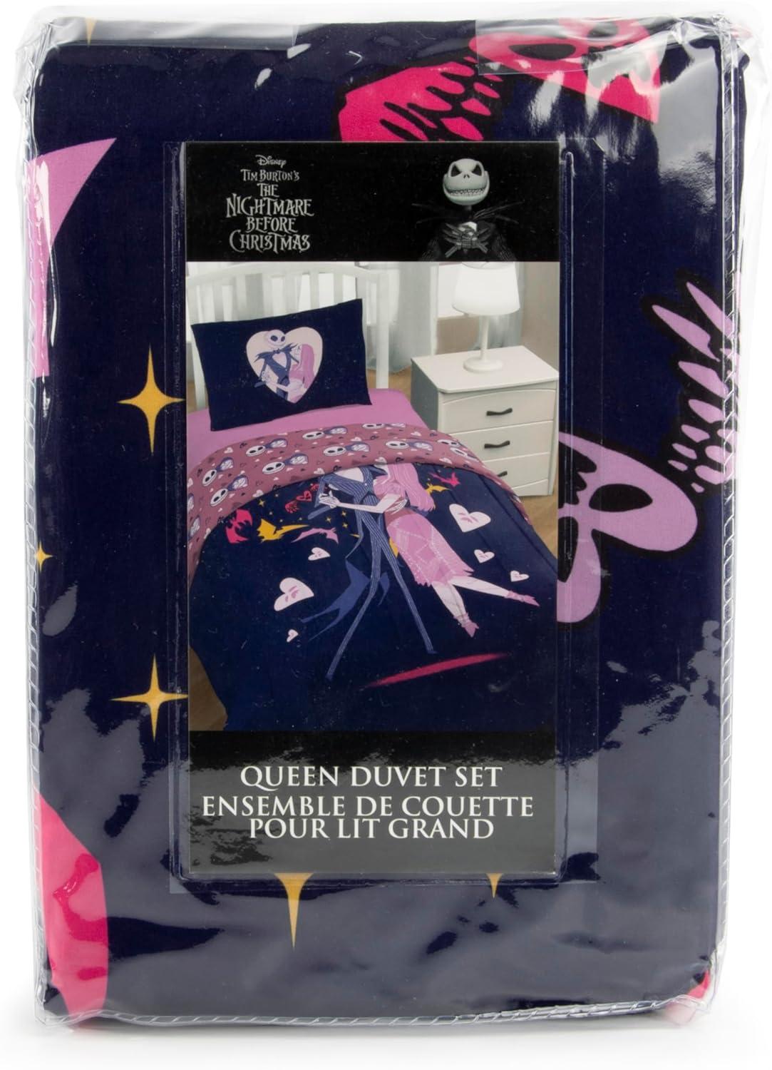 imageJay Franco Kids Duvet Cover Set 3 Piece Super Soft Bedding with Sham Pillowcase Cover ONLY Comforter Not Included Multi Bluey QueenPurple Nightmare Before Christmas