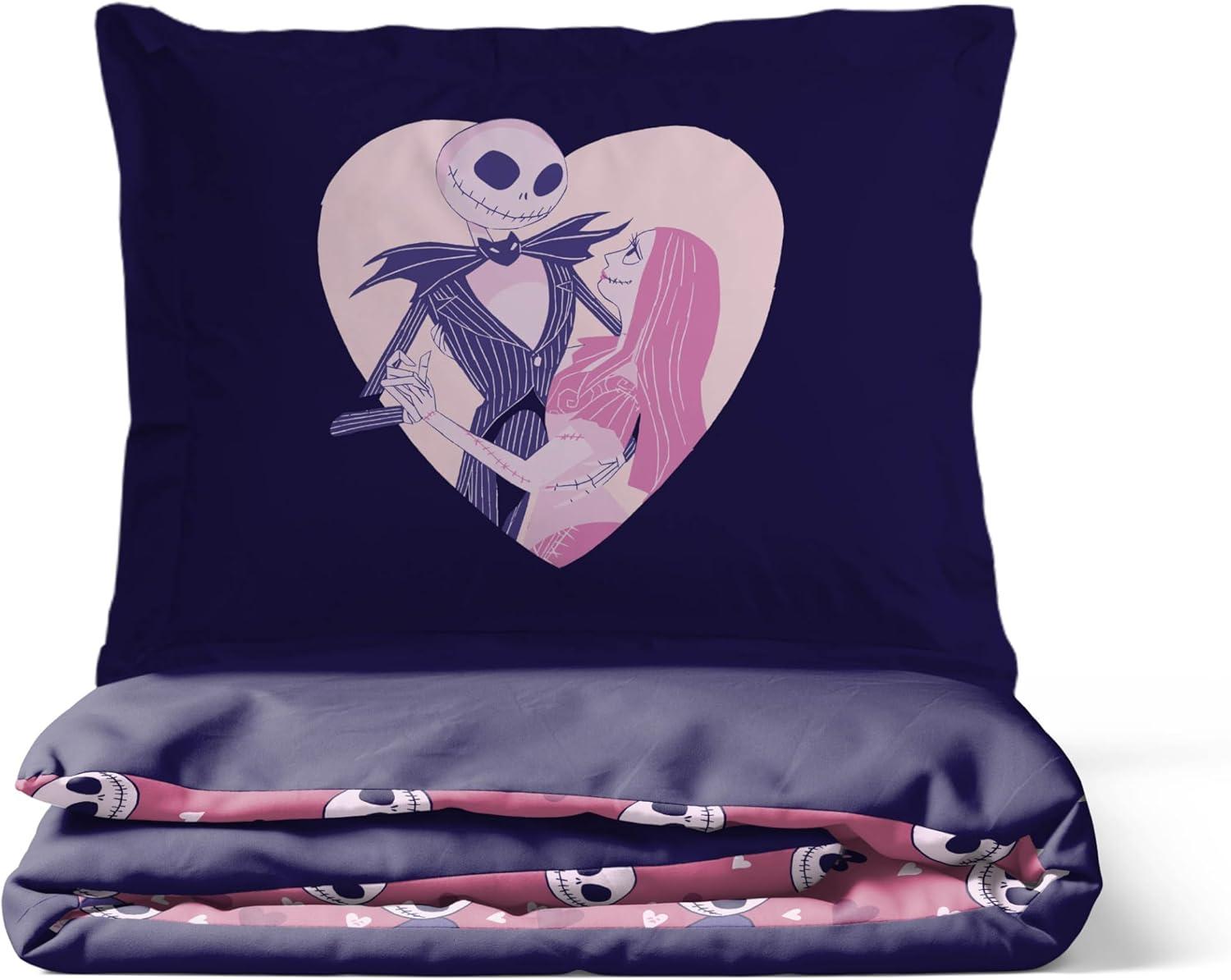 imageJay Franco Kids Duvet Cover Set 3 Piece Super Soft Bedding with Sham Pillowcase Cover ONLY Comforter Not Included Multi Bluey QueenPurple Nightmare Before Christmas
