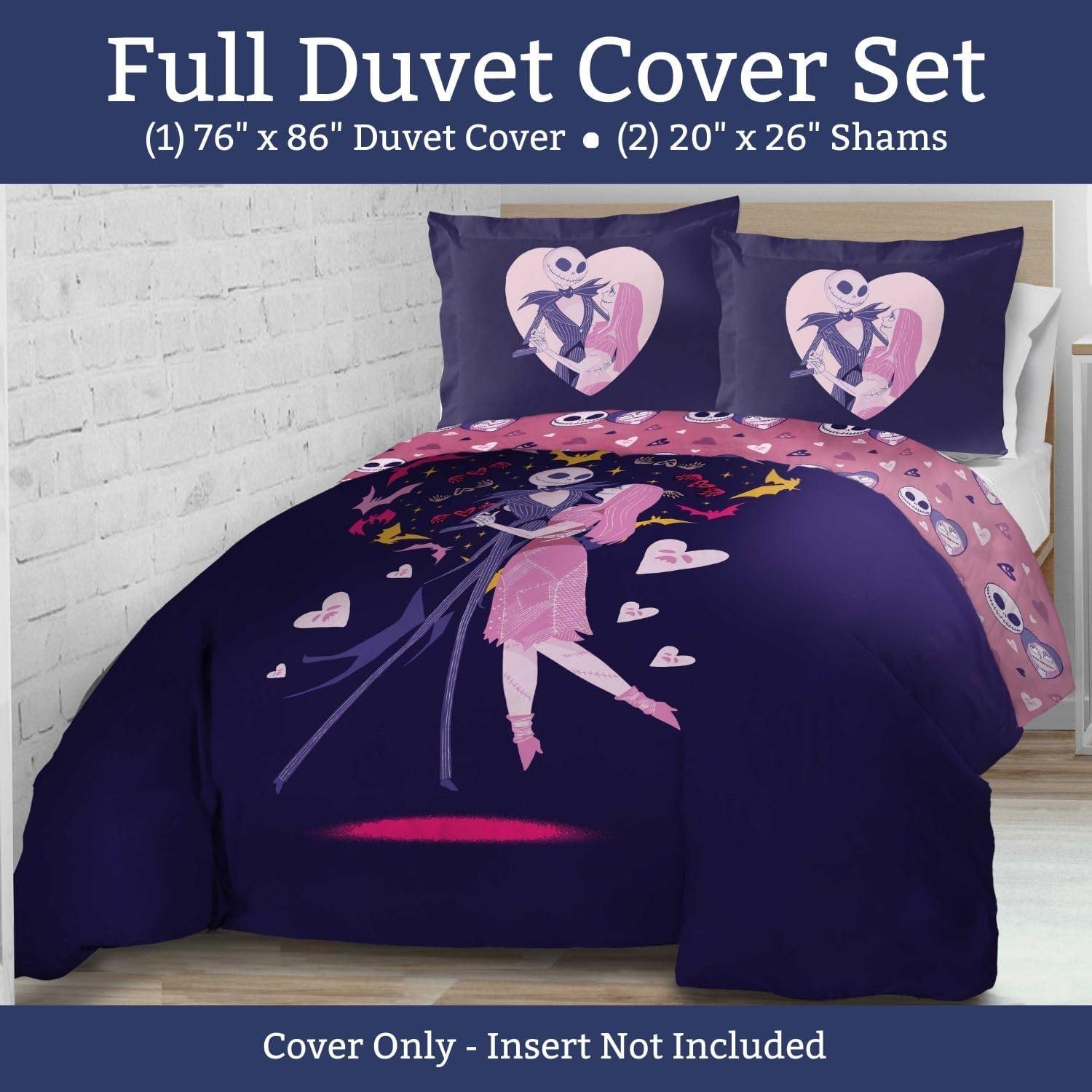 imageJay Franco Kids Duvet Cover Set 3 Piece Super Soft Bedding with Sham Pillowcase Cover ONLY Comforter Not Included Multi Bluey QueenPurple Nightmare Before Christmas
