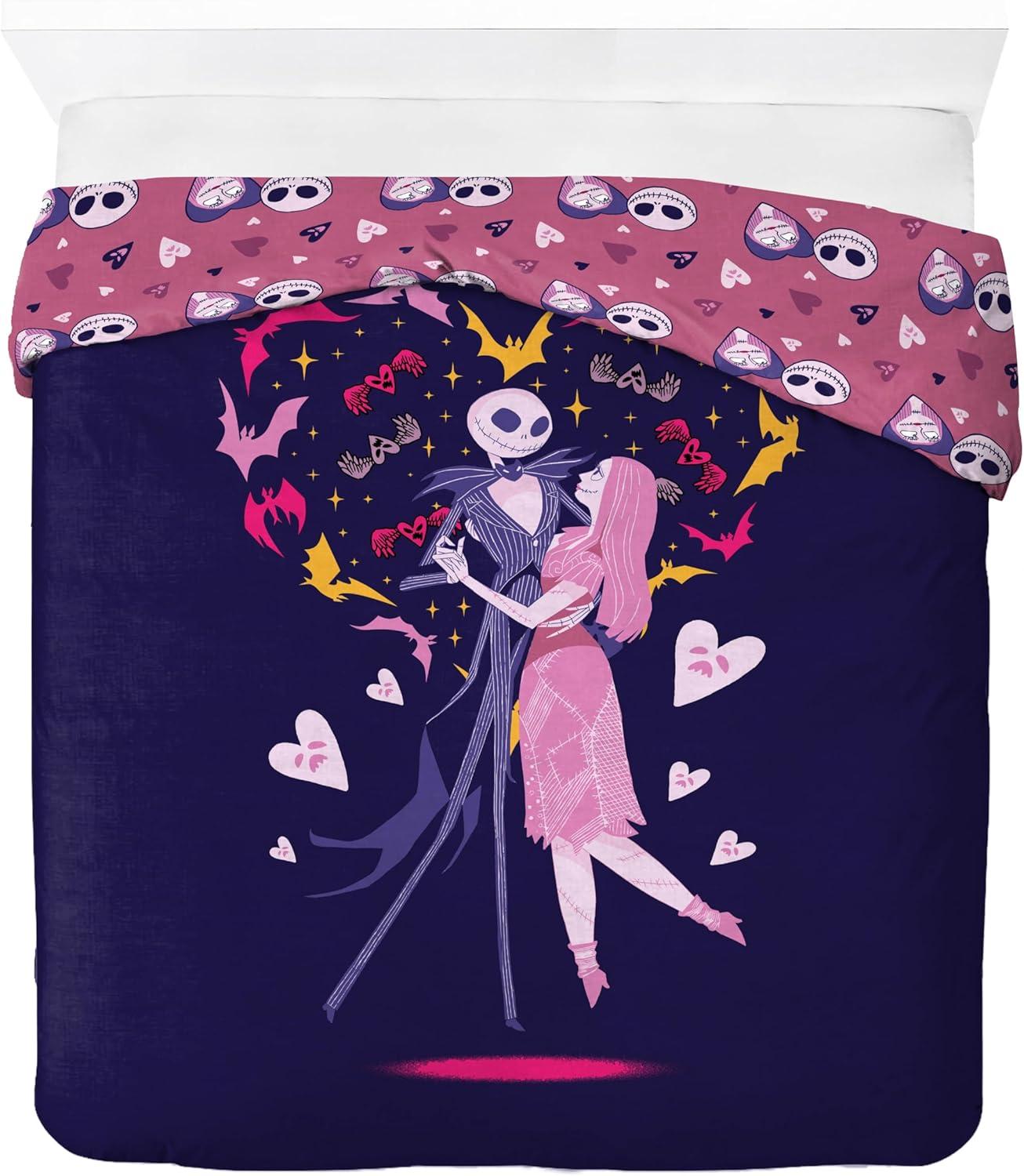 imageJay Franco Kids Duvet Cover Set 3 Piece Super Soft Bedding with Sham Pillowcase Cover ONLY Comforter Not Included Multi Bluey QueenPurple Nightmare Before Christmas
