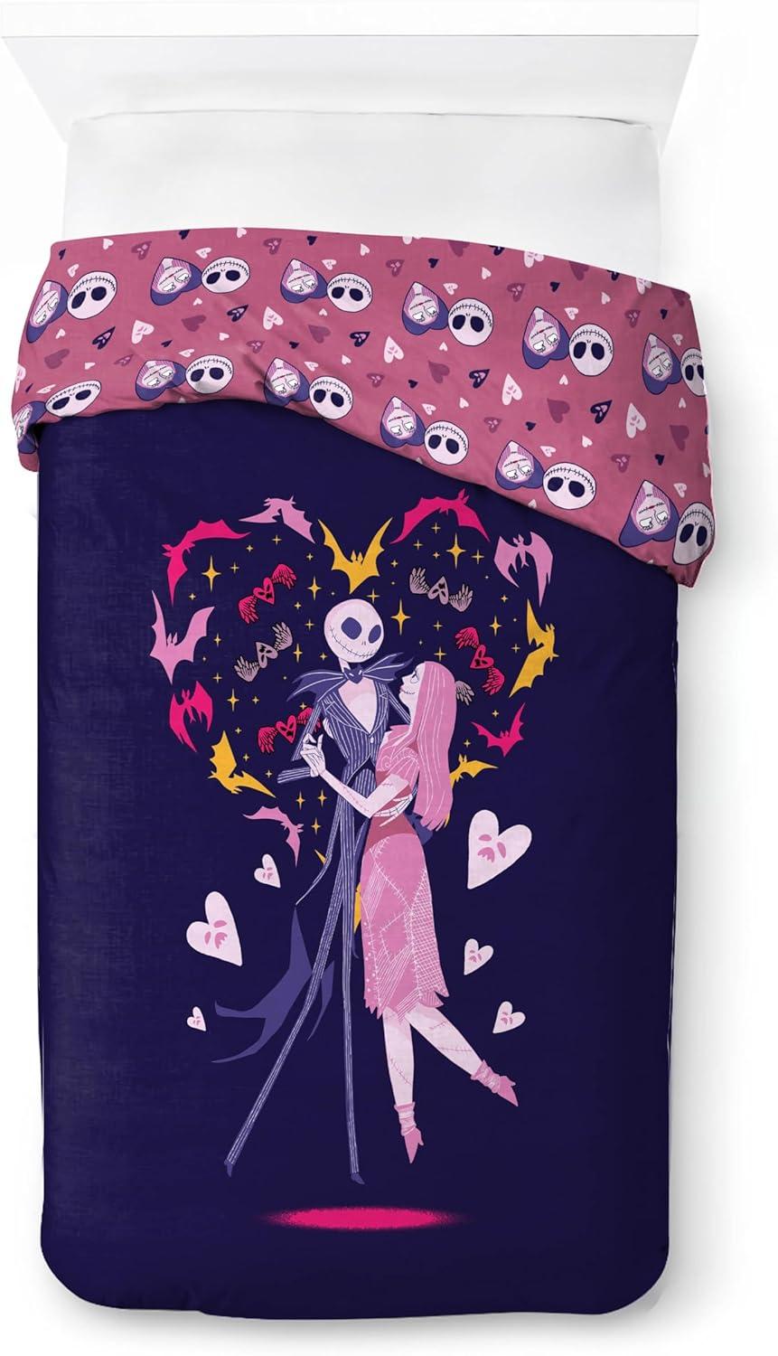 imageJay Franco Kids Duvet Cover Set 3 Piece Super Soft Bedding with Sham Pillowcase Cover ONLY Comforter Not Included Multi Bluey QueenPurple Nightmare Before Christmas