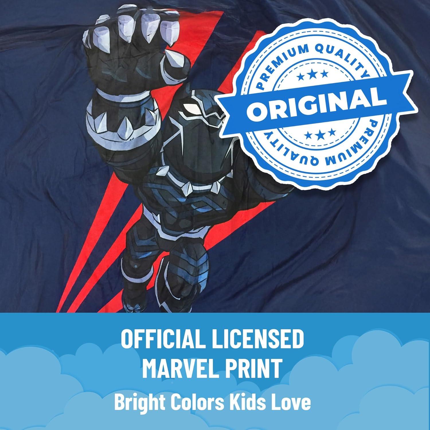 imageJay Franco Kids Nap Mat with Embedded Pillow amp Blanket Soft 46x20 Microfiber Sleeping Bag with Name Tag amp Handle for School Travel Sleepover Blue BlueyBlue Black Panther